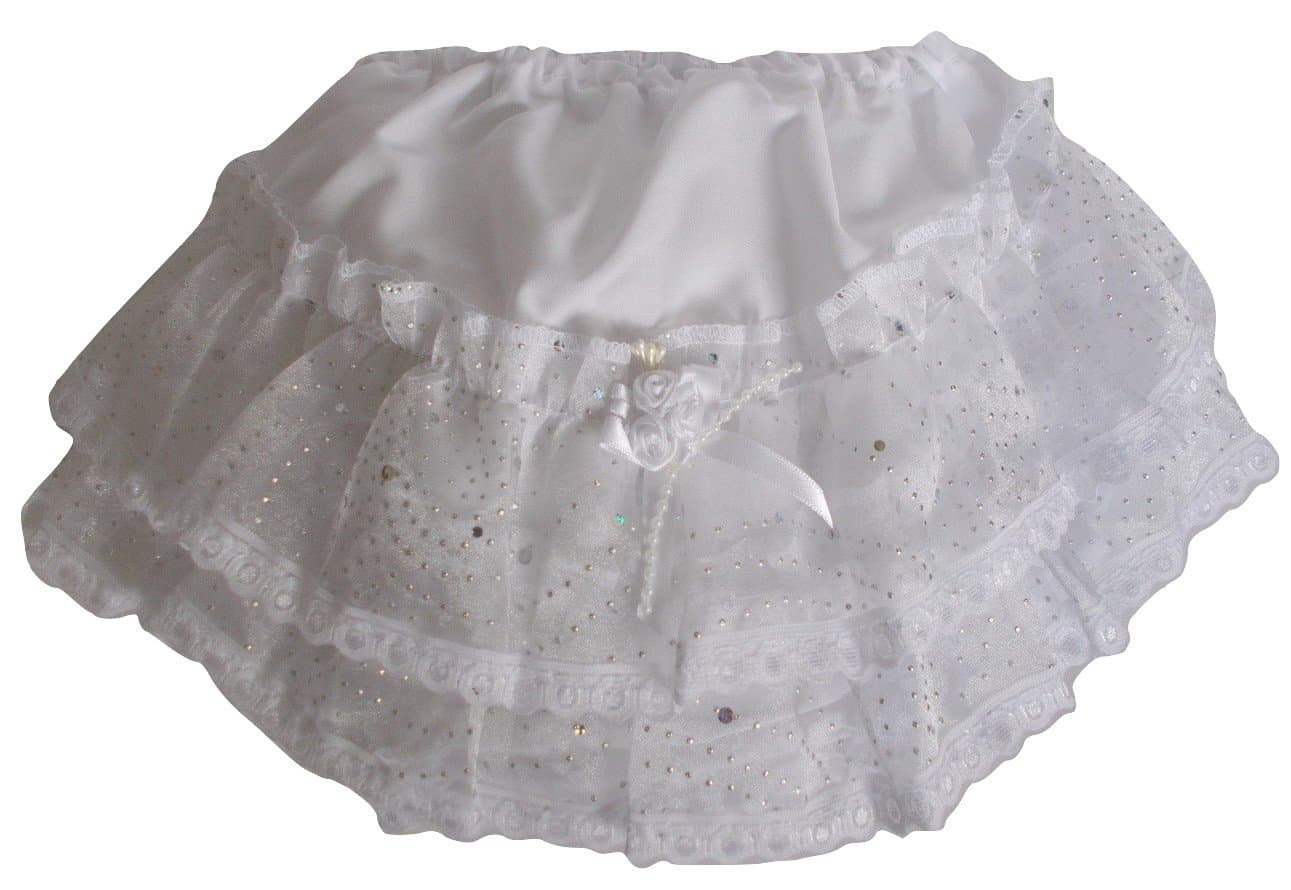 Baby Girls Sparkly Frilled Knickers, Nappy Cover Pants, Christening Special Occasion Knickers