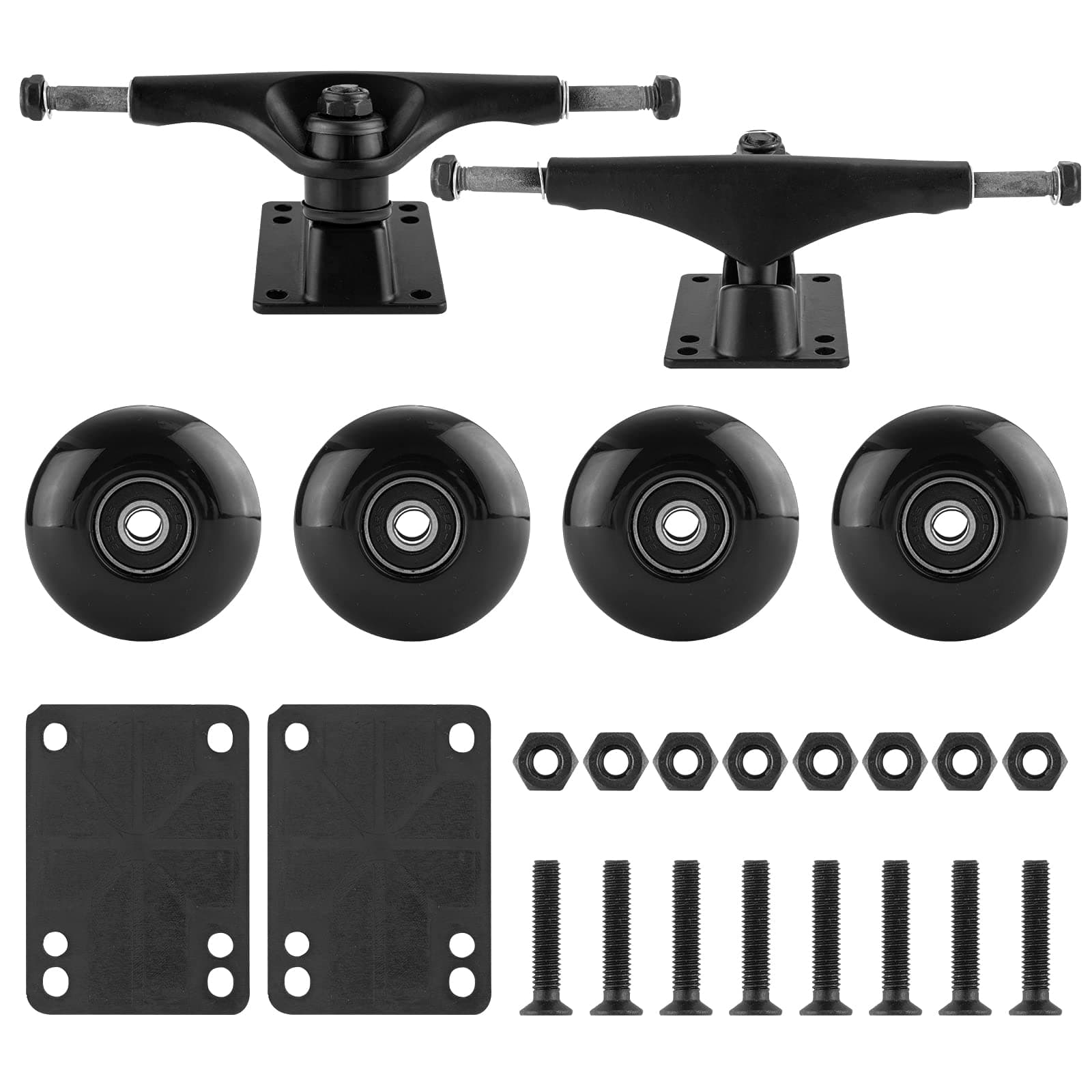 Skateboard Truck,Skateboard Wheels 52mm Suitable for Skateboarders,Fits 7.5-8" Deck，Skateboard Bearings,Skateboard Pads,Durable Skateboard Hardware Combo Starter Kit