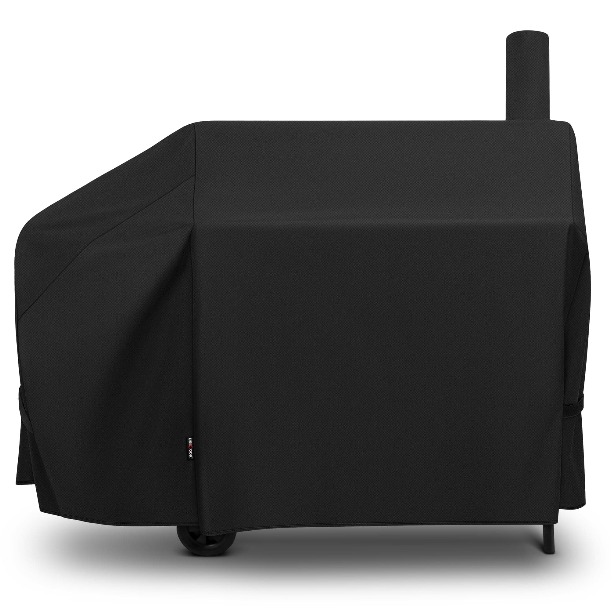 Offset Smoker Cover 60 Inch, Outdoor Heavy Duty Waterproof Charcoal BBQ Grill Cover, Fade Resistant, Compatible for Brinkmann, Char-Broil, Royal Gourmet and More, Black