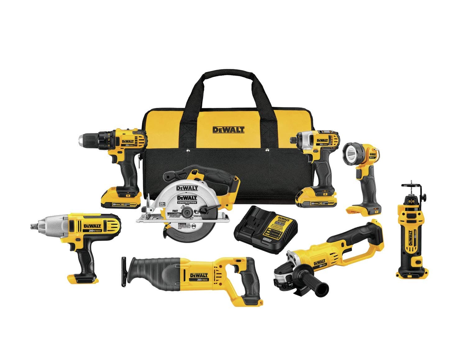 DEWALT 20V MAX* Cordless Drill Combo Kit , 8-Tool (DCK881D2)