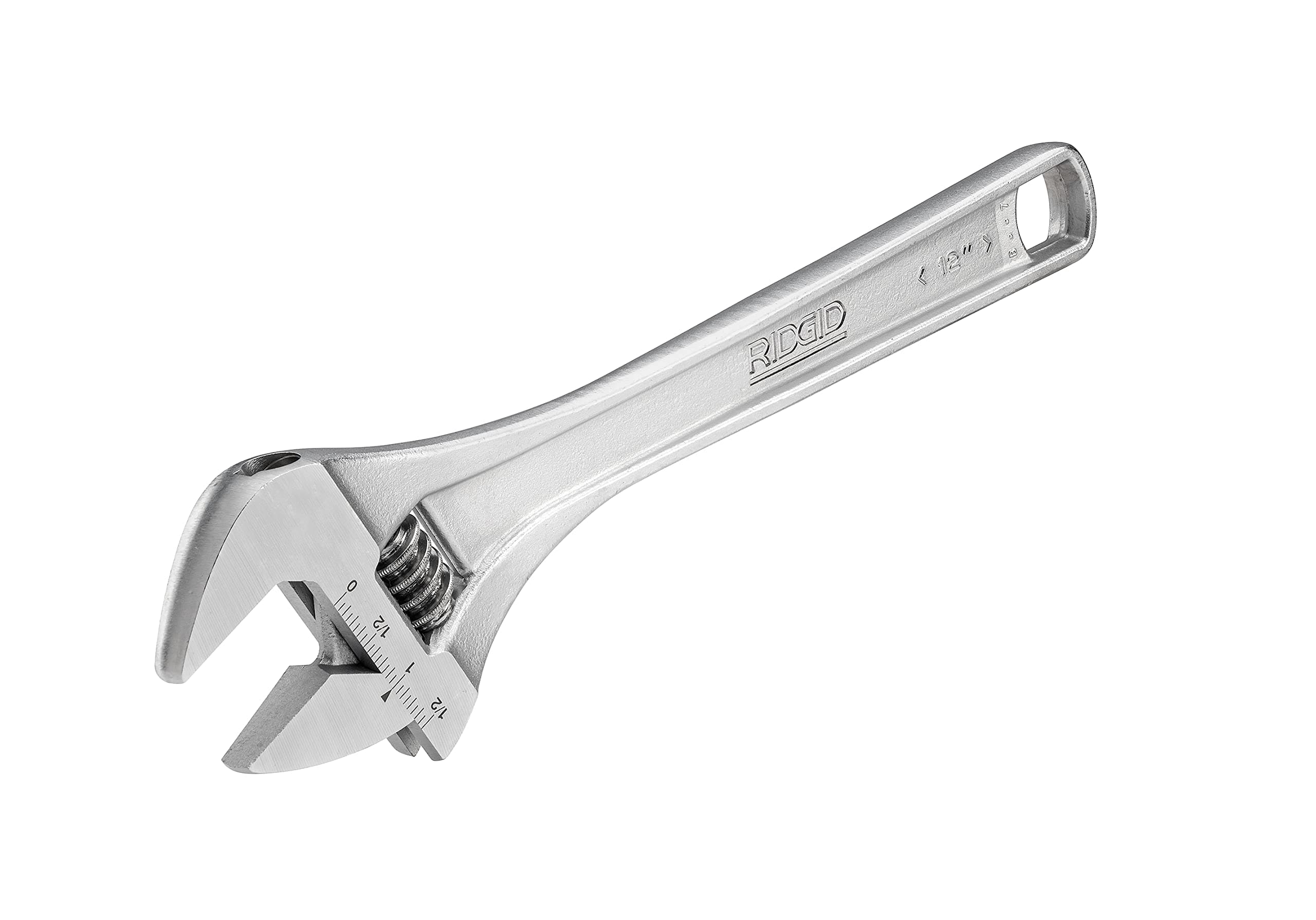 86917 762 Adjustable Wrench, 12-inch Adjustable Wrench for Metric and SAE, Silver, Small
