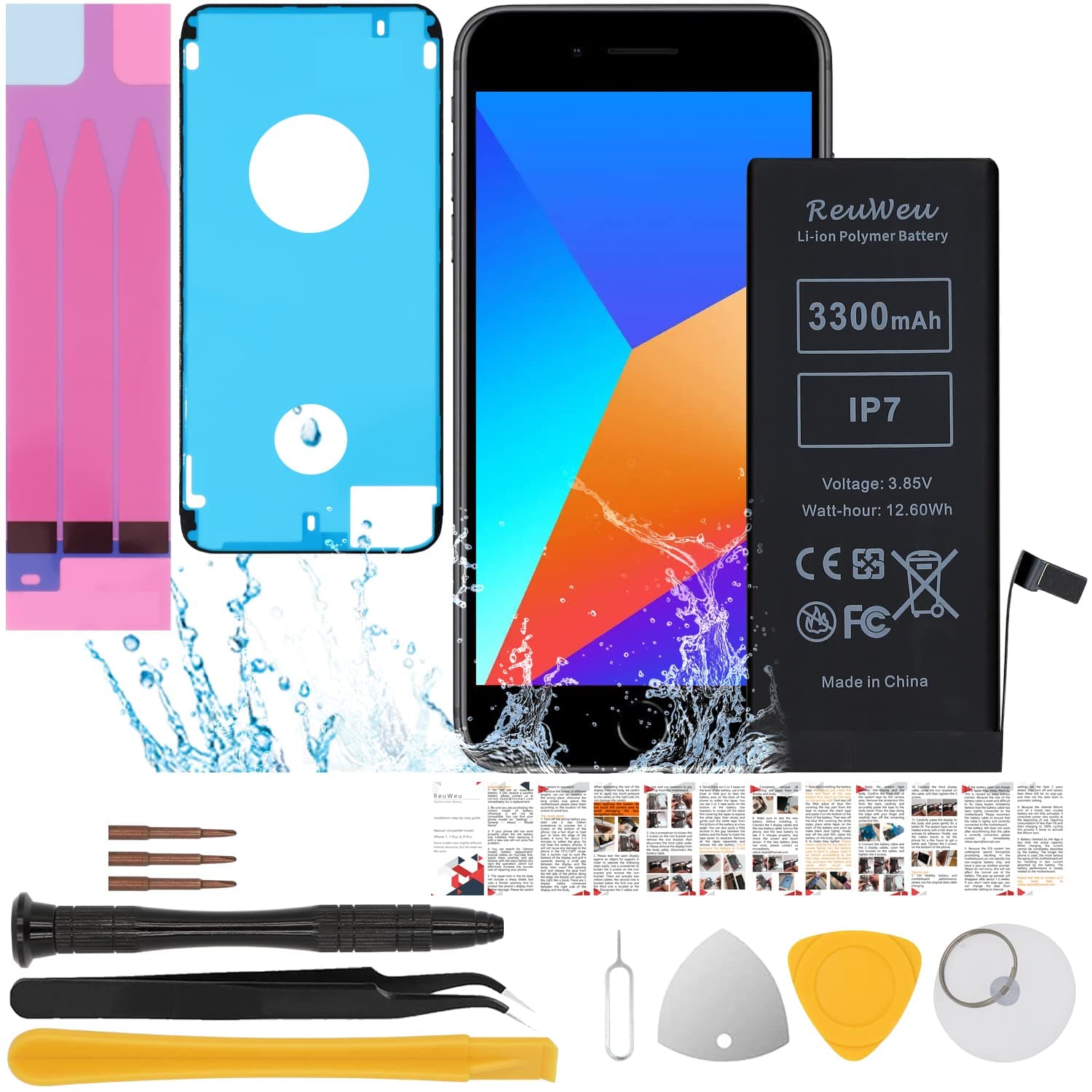 Replacement for iPhone 7 Battery 4.7" All Carriers Upgraded Capacity with Repair Tool Kit