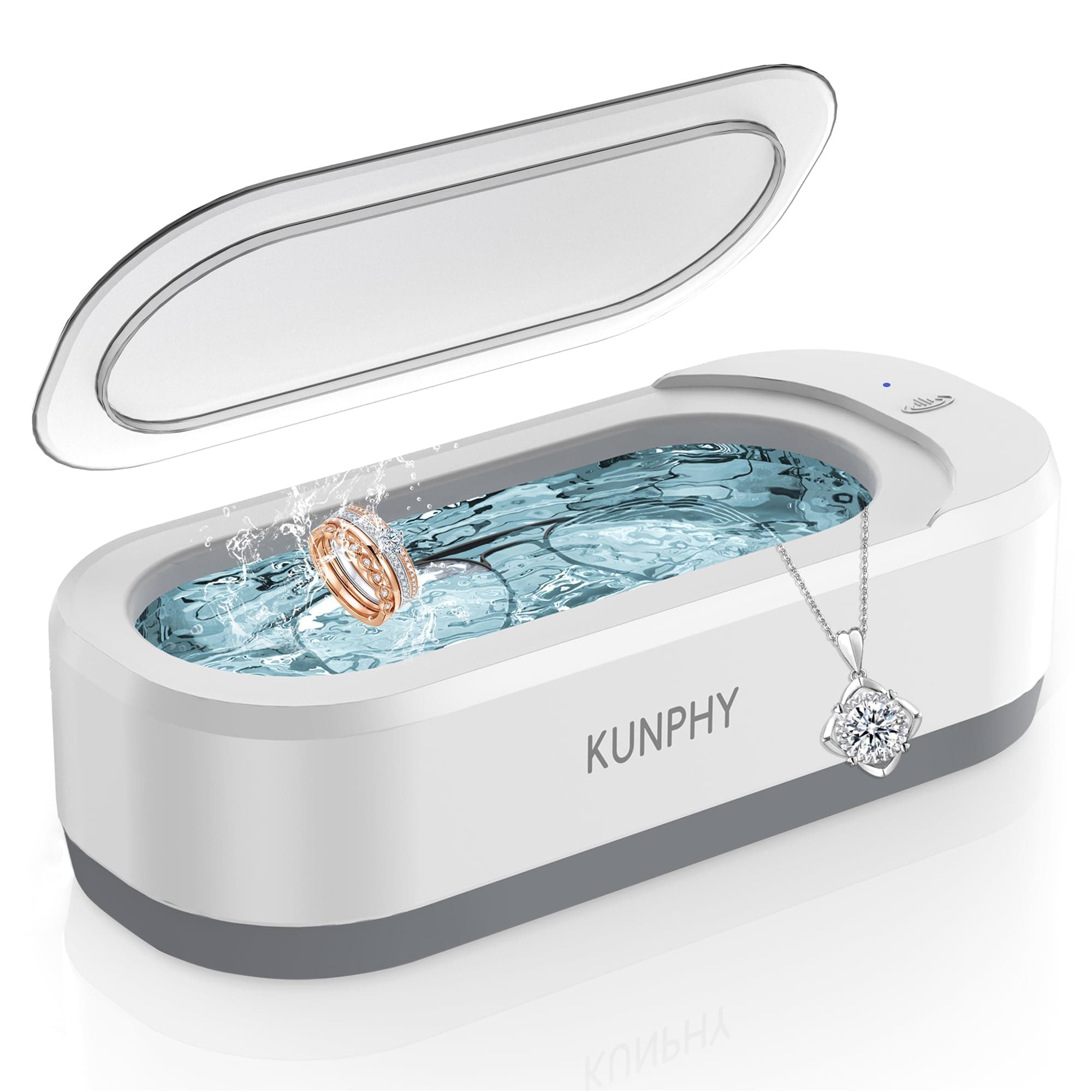 Ultrasonic Jewelry Cleaner, Jewelry Cleaner Machine 350ml 46KHz, Professional Sonic Cleaner with One-Touch Operation, Ultrasonic Cleaner for Jewelry, Glasses, Rings