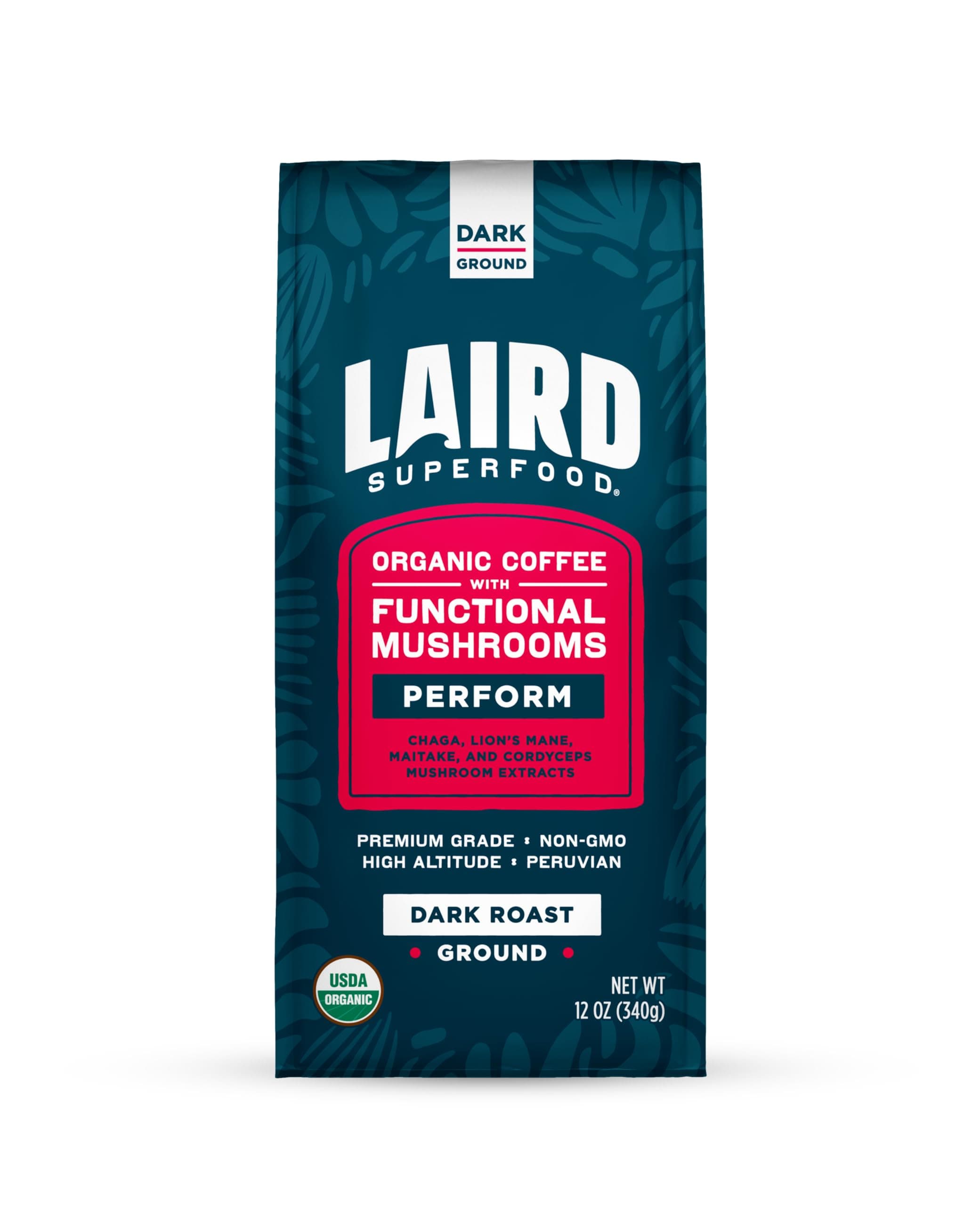 Laird Superfood Dark Roast Ground Mushroom Coffee