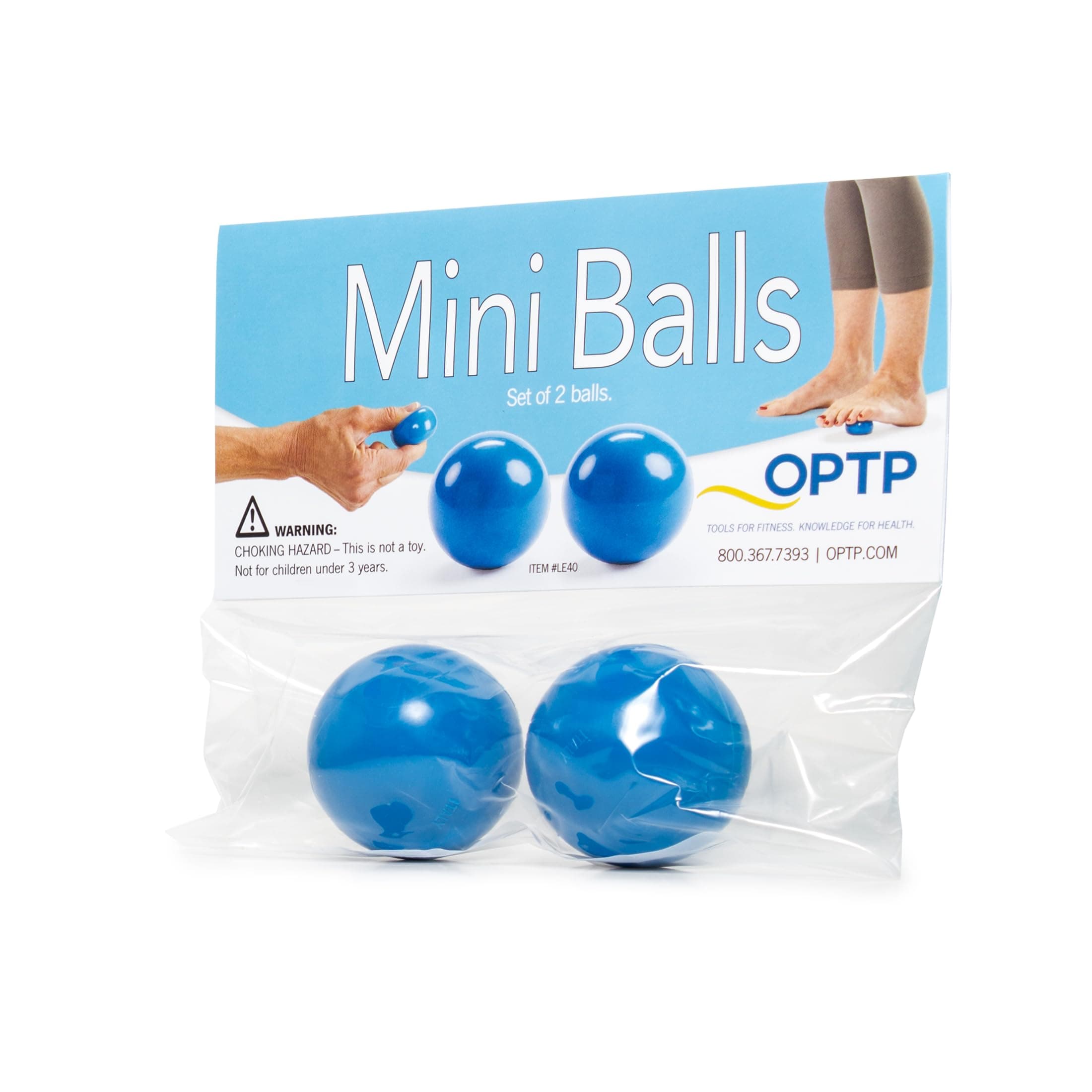 OPTP Mini Balls - Vinyl Air-Filled Self-Massage Ball Set (2 Piece) for Hand and Foot Therapy- Small Therapy Balls for Improved Strength, Fine Motor Skill Development, and Soft Tissue Mobilization