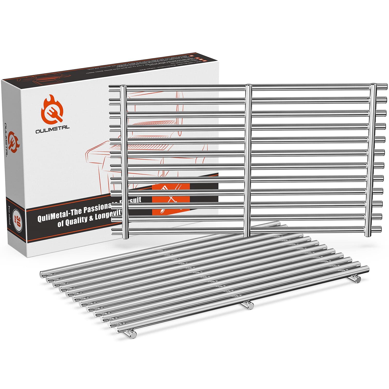 7637 9MM Grill Parts for Weber Spirit E210, E220, S210, S215, Spirit 200 & GS4 Spirit II E210, Spirit II E220 Series with Front-Mounted Control, 17.5'' SUS304 Stainless Steel Grates for Weber 7637