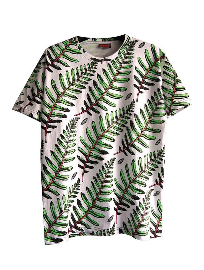 GAGA floral leaf topical hawaii beach rave T-Shirt / gaga101 sz L