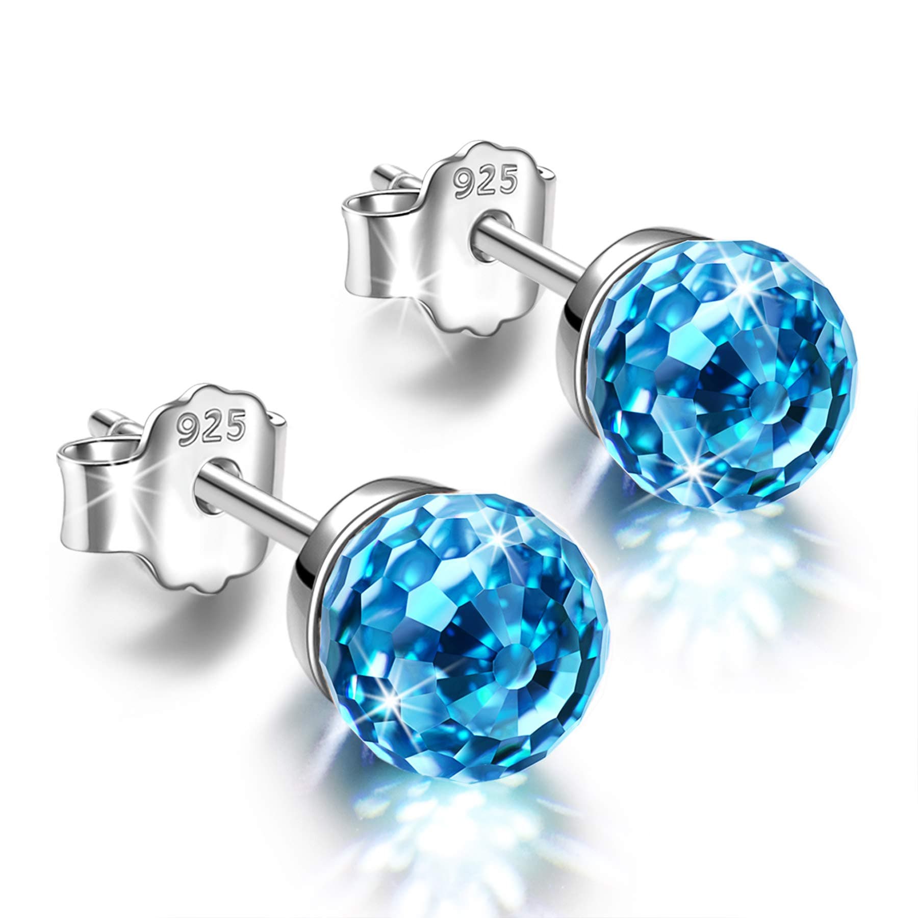 Alex PerryWomen's Earrings, Fantastic World Crystal Earrings for Girls, 925 Sterling Silver, 6 mm Austrian Crystals, Valentine's Day Birthday Gift for her