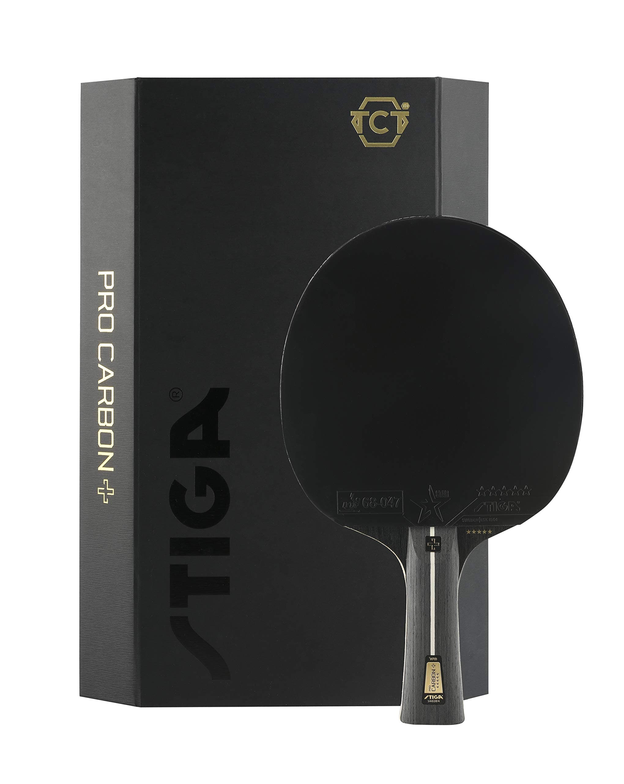 STIGA Pro Carbon + Table Tennis Bat for Advanced Offensive Competitive Players - ITTF Approved, Touch Carbon Technology - Enhanced Speed, Control and Comfort – Black/Red