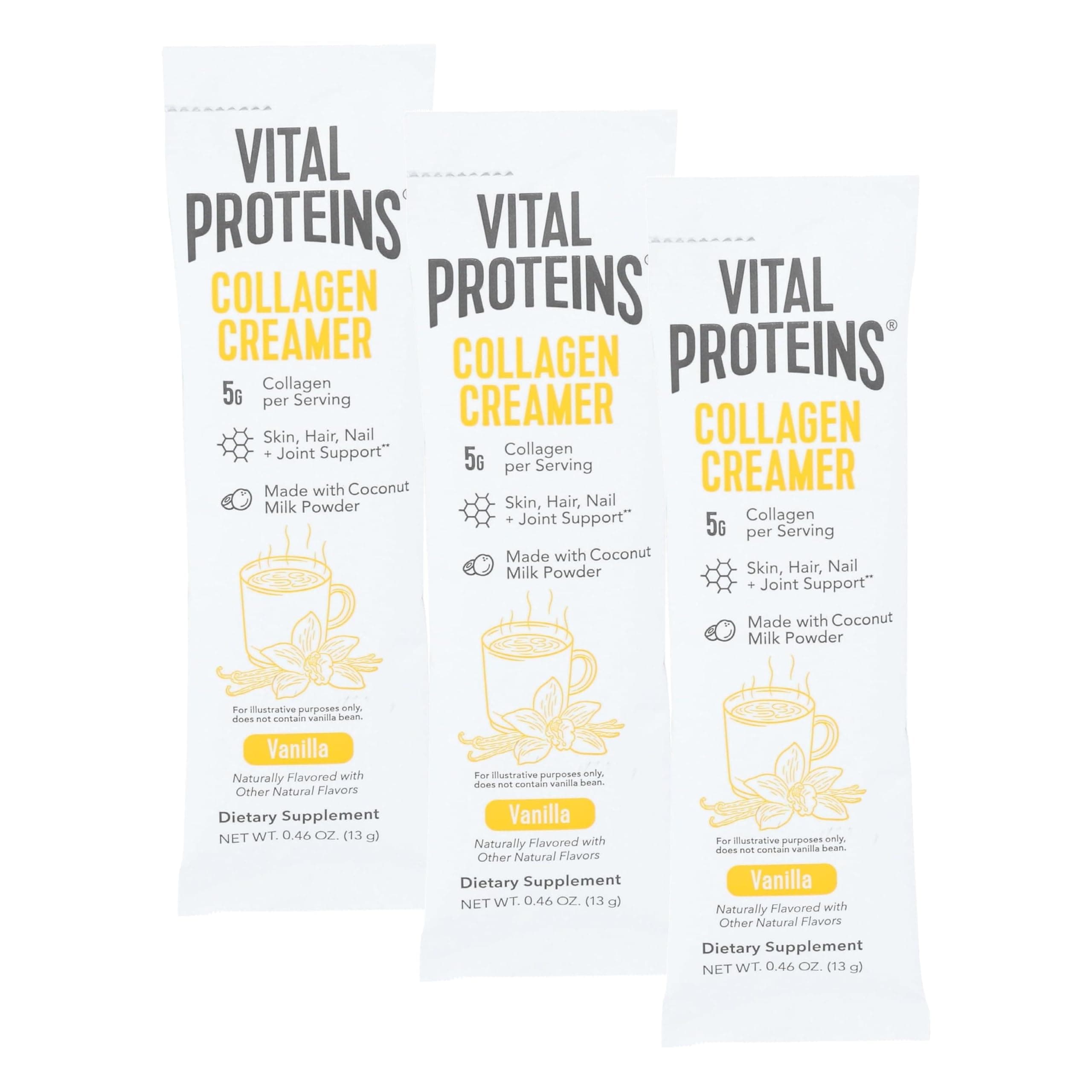 Vanilla Collagen Creamer Single, 0.46 OZ (Pack of 3)
