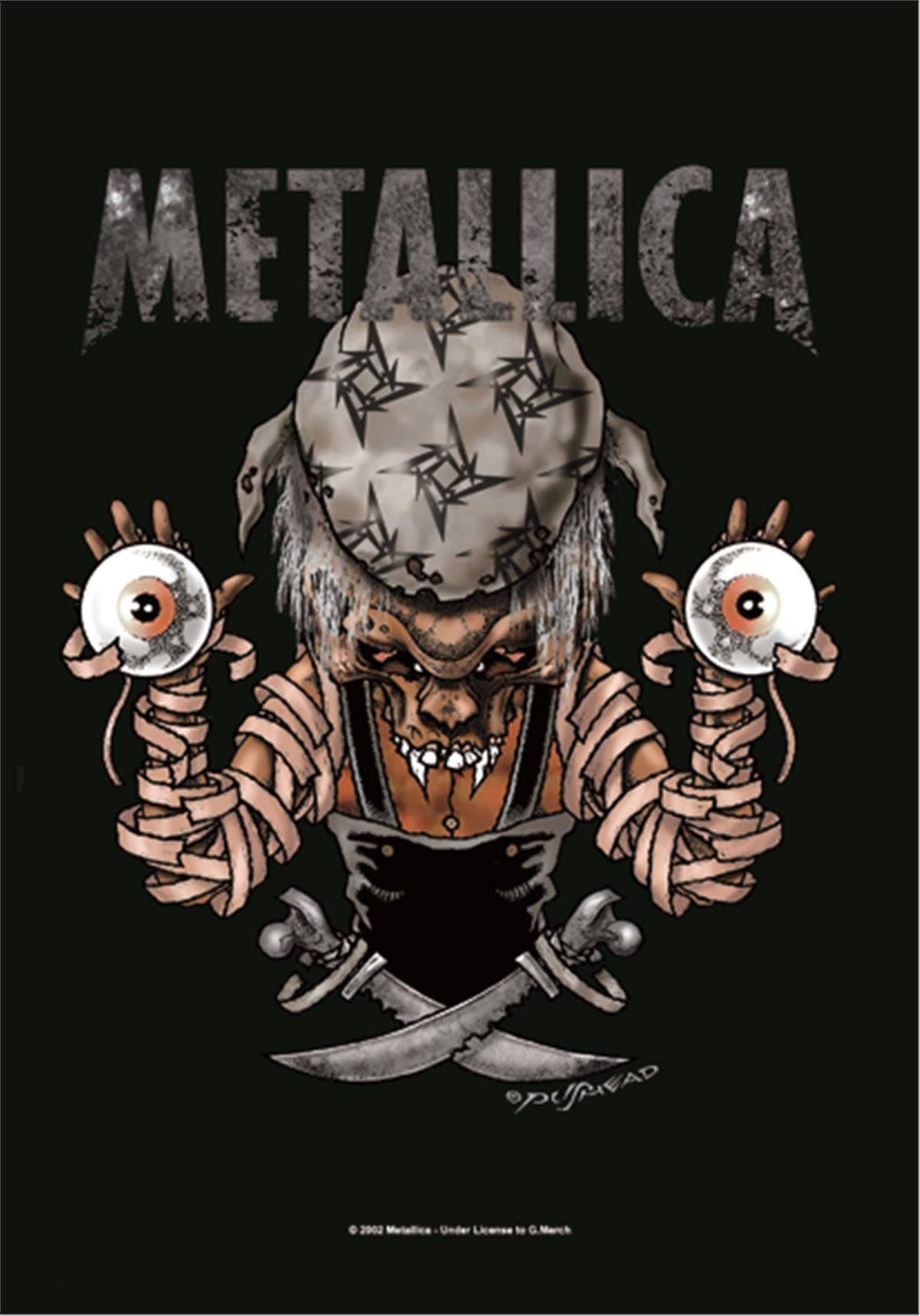 Bioworld Metallica Poster Flag, 111.8L x 76.2W cm, Black and Metallic, Flag Pattern, Unframed, Wall Mount, Living Room