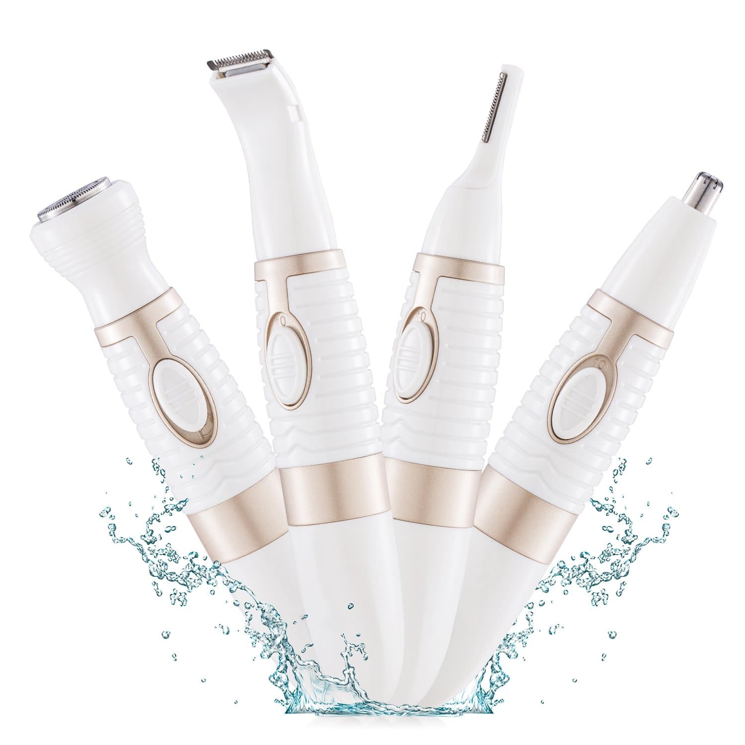 Bikini Trimmer Women Shaver 4 in 1 Waterproof Lady Shaver Painless Battery Operated Nose Hair Trimmer Eyebrow Trimmer for Body Face Bikini