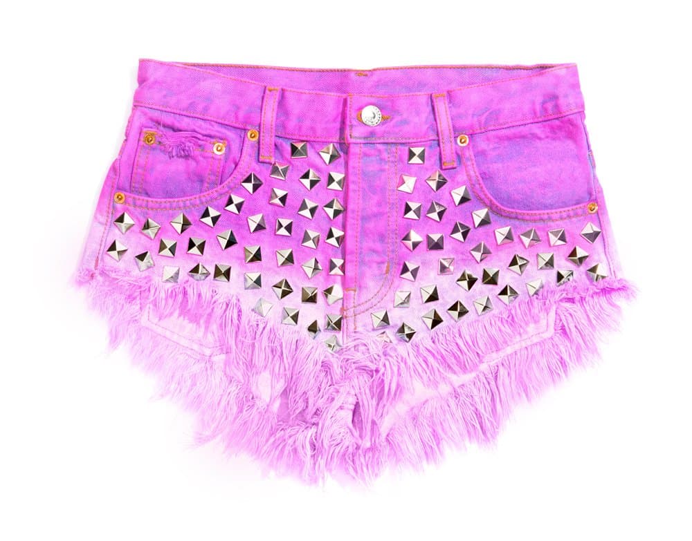 RUNWAYDREAMZ Women's Wunderlust Candy Babe Shorts (L, Candy)