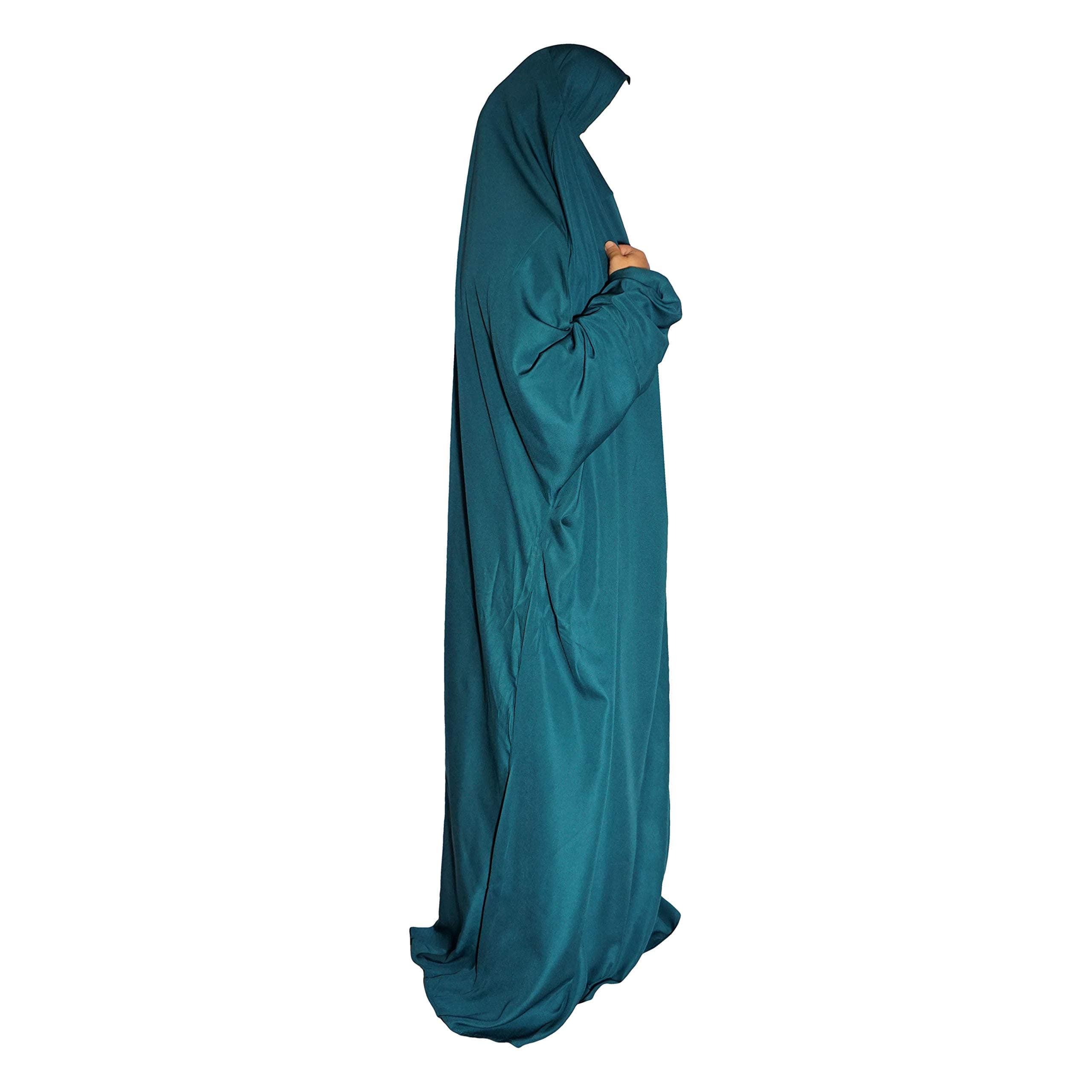 Yaqeen Overhead Jilbab one Piece Ideal as Everyday Abaya, Prayer Dress, or Everyday/Home/School/Travel/Mosque/Madrassa/Masjid/Ramadan/Eid for a Muslimah