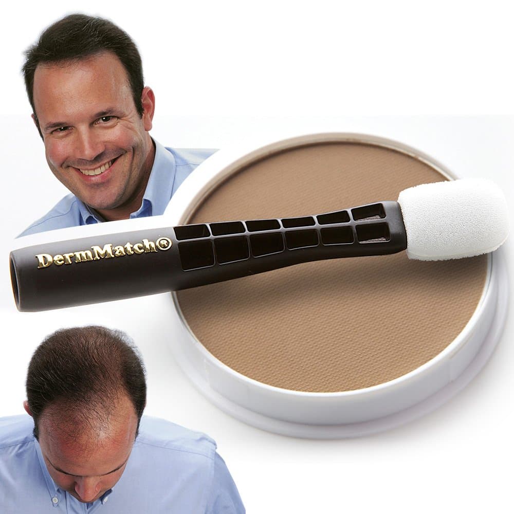 DermMatch Waterproof Hair Loss Concealer. Naturally Thicker Than Hair Fibers & Spray Concealers. (Light Brown)