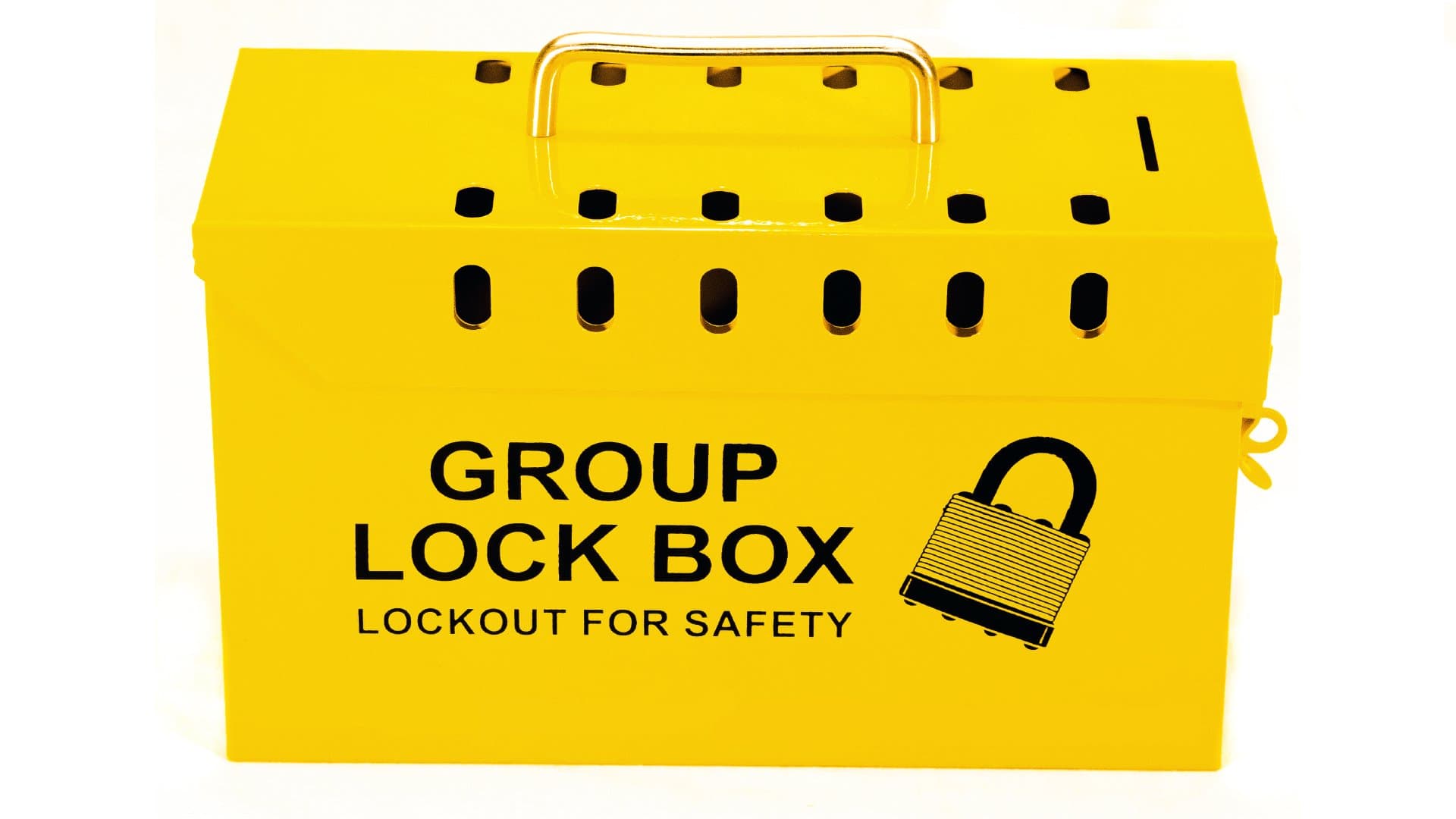 ZINGGreen Products 7299Y-UN Portable Steel Group Lockout Tagout Box, 10 x 6 x 4 Inch, Yellow