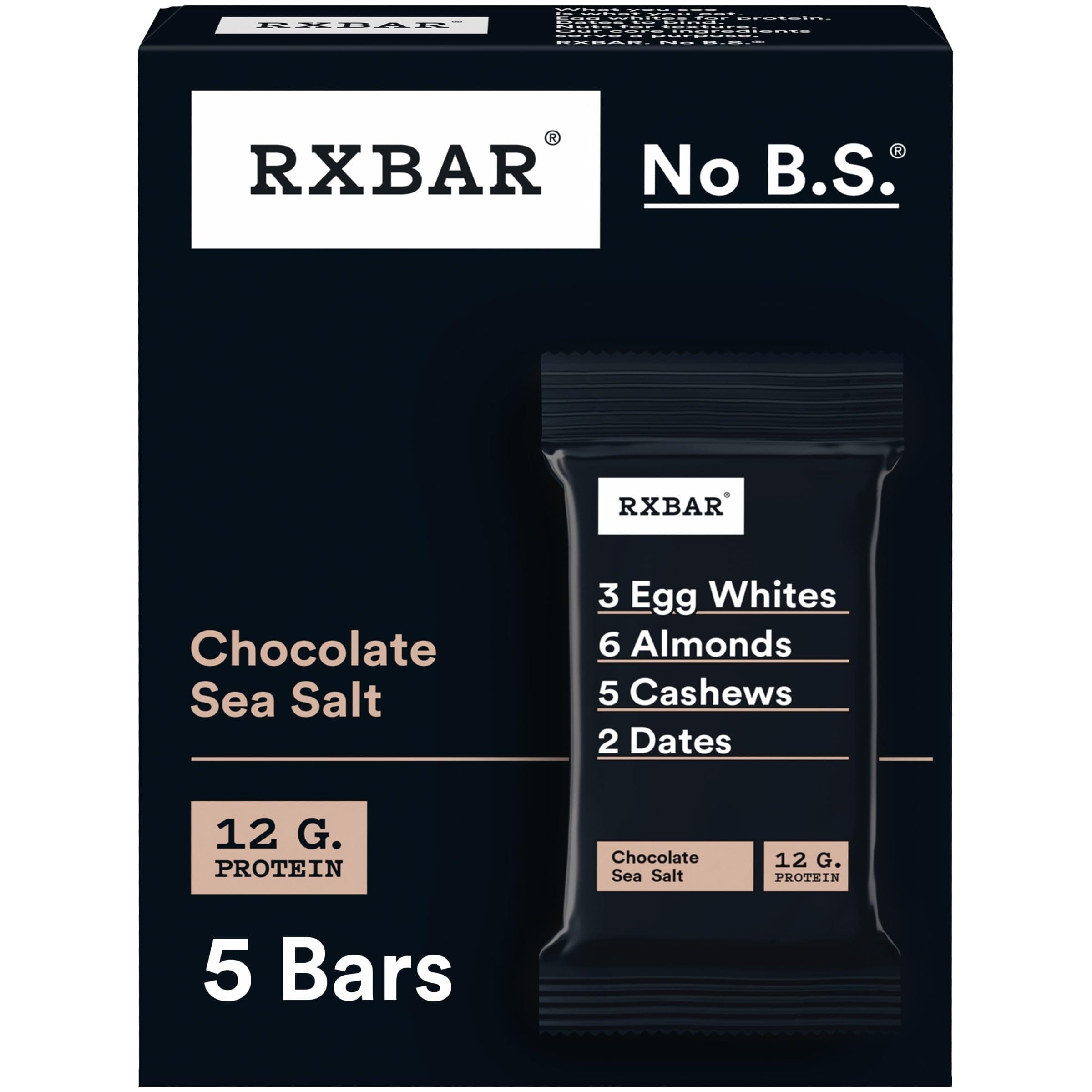 Protein Bars, Protein Snack, Snack Bars, Chocolate Sea Salt, 9.1oz (5 Count)