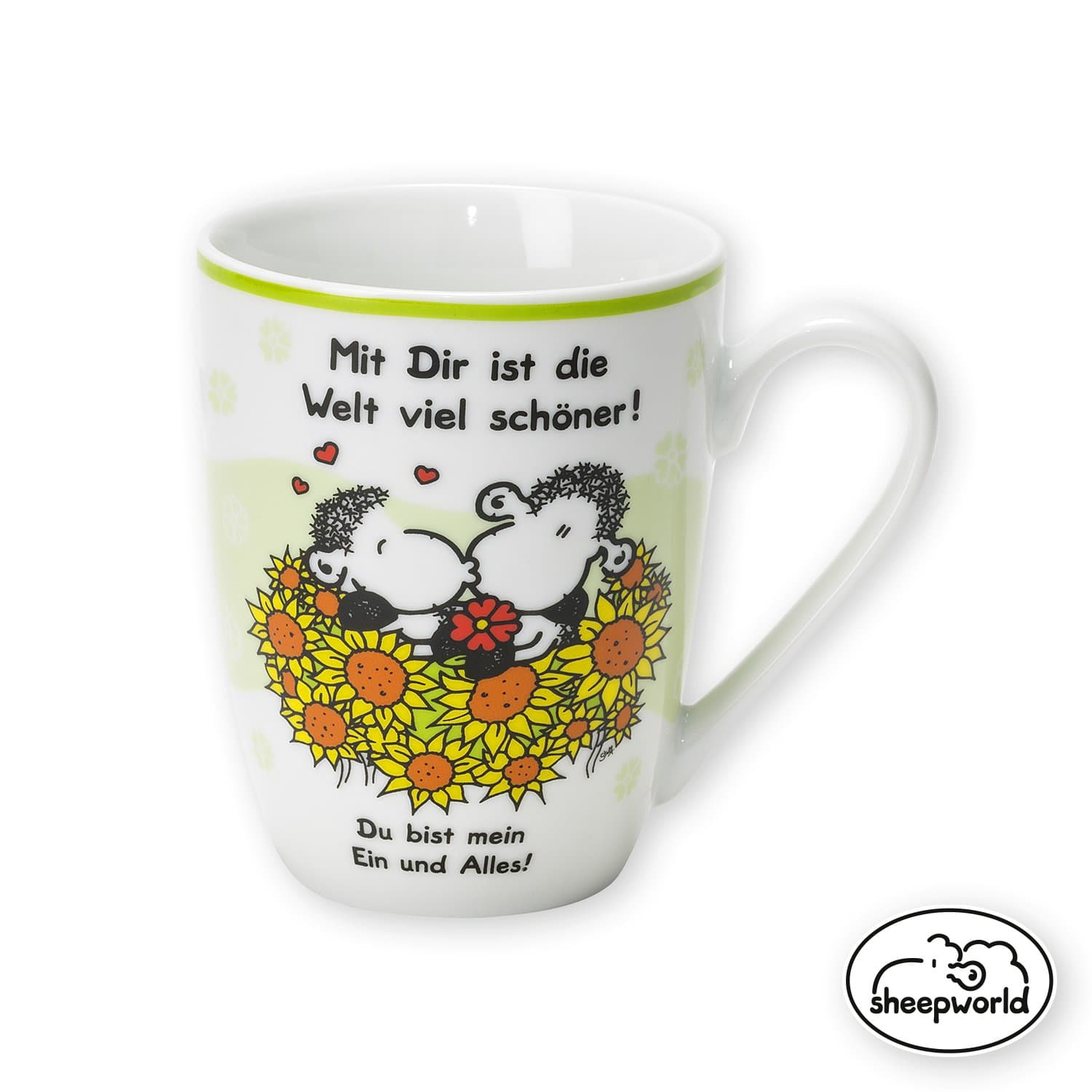 Sheepworld favourite mug “Allerbeste Mama”, multicoloured, Motiv Mit Dir ist die Welt viel schöner!