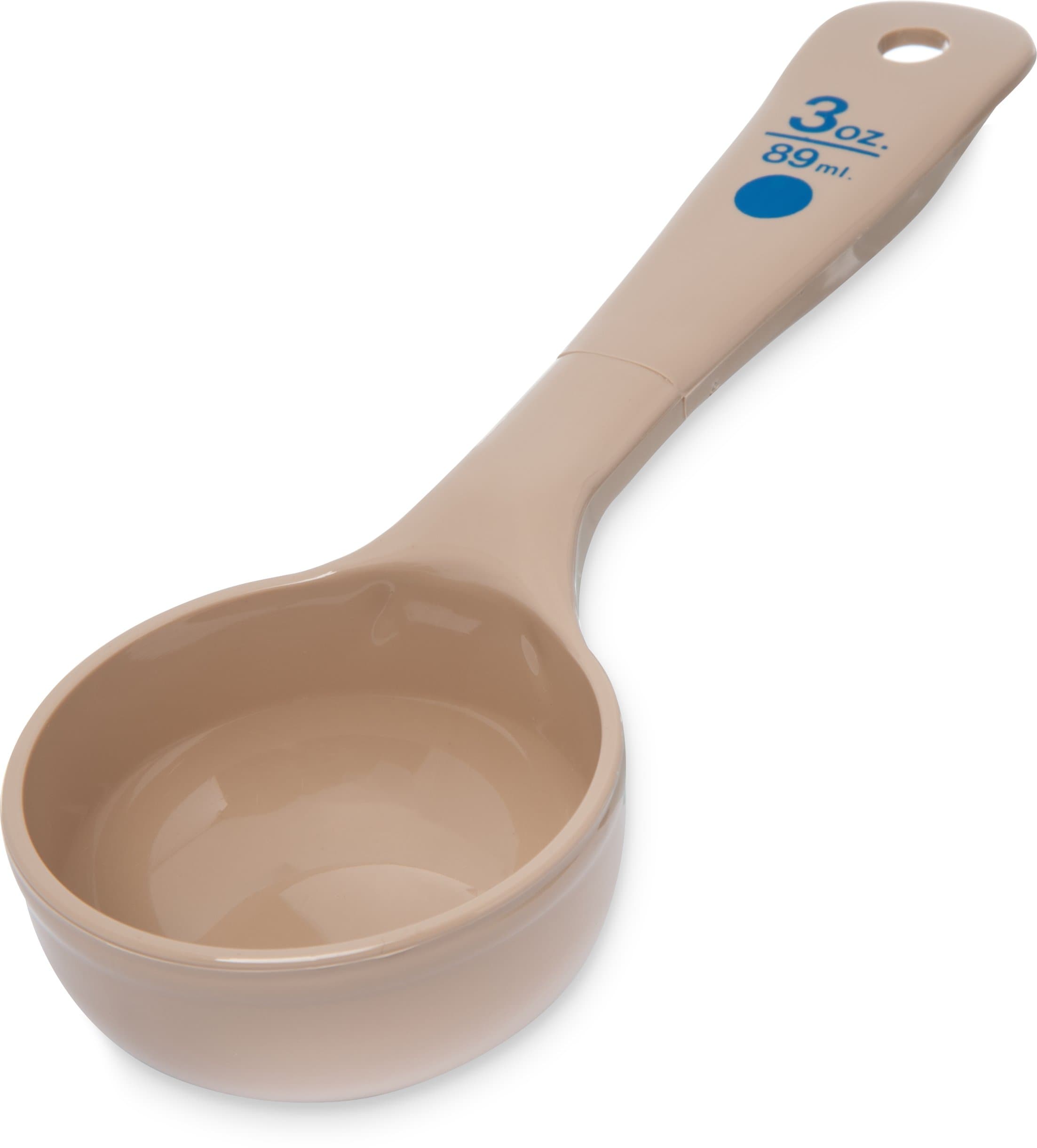 (90ml, Solid Short Handle, Beige) - Carlisle 432606 Solid Short Handle Portion Control Spoon, 90ml, Beige