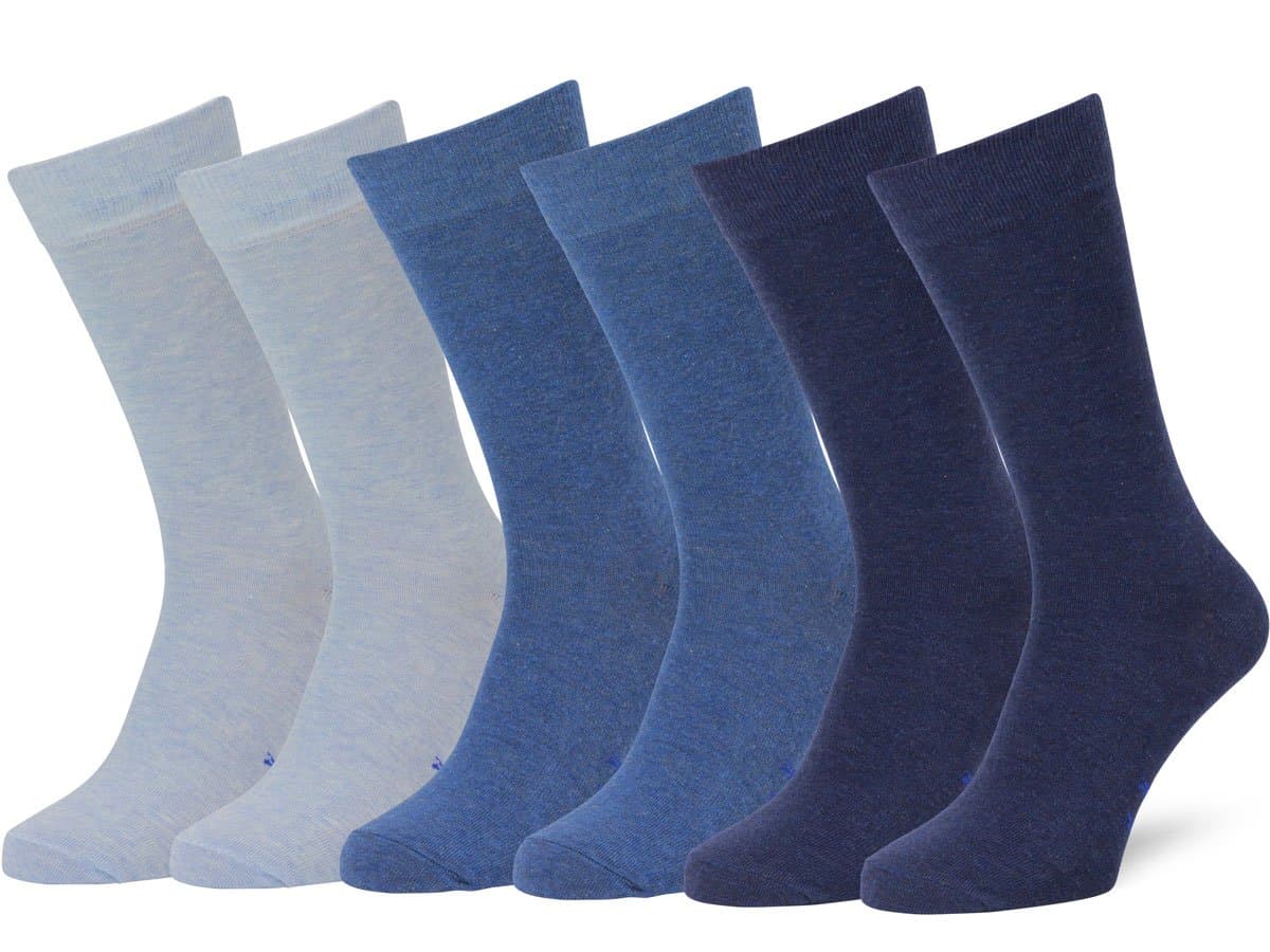 Easton Marlowe Mens Dress Socks - Plain Colors - 6 Pack Combed Cotton - Dress Socks for Men Mens Socks