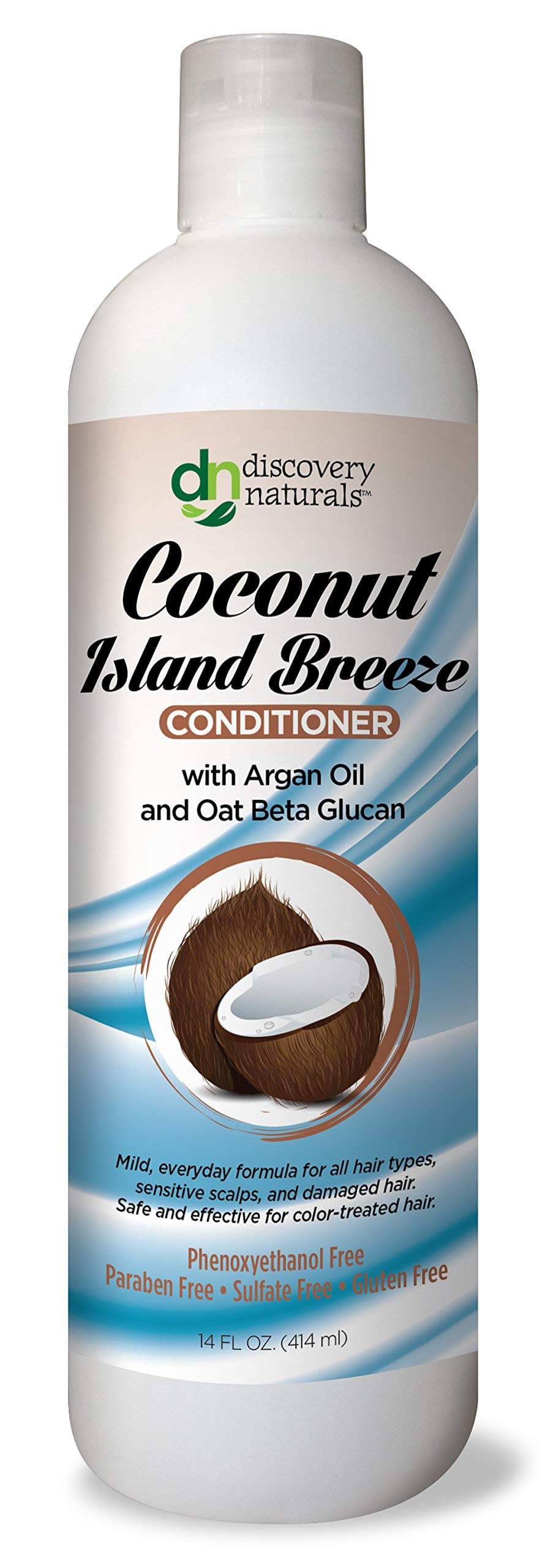 Discovery Naturals Coconut Island Breeze Conditioner - Chemical & Sulfate Free with Organic Ingredients 14 FL OZ (414 ml)