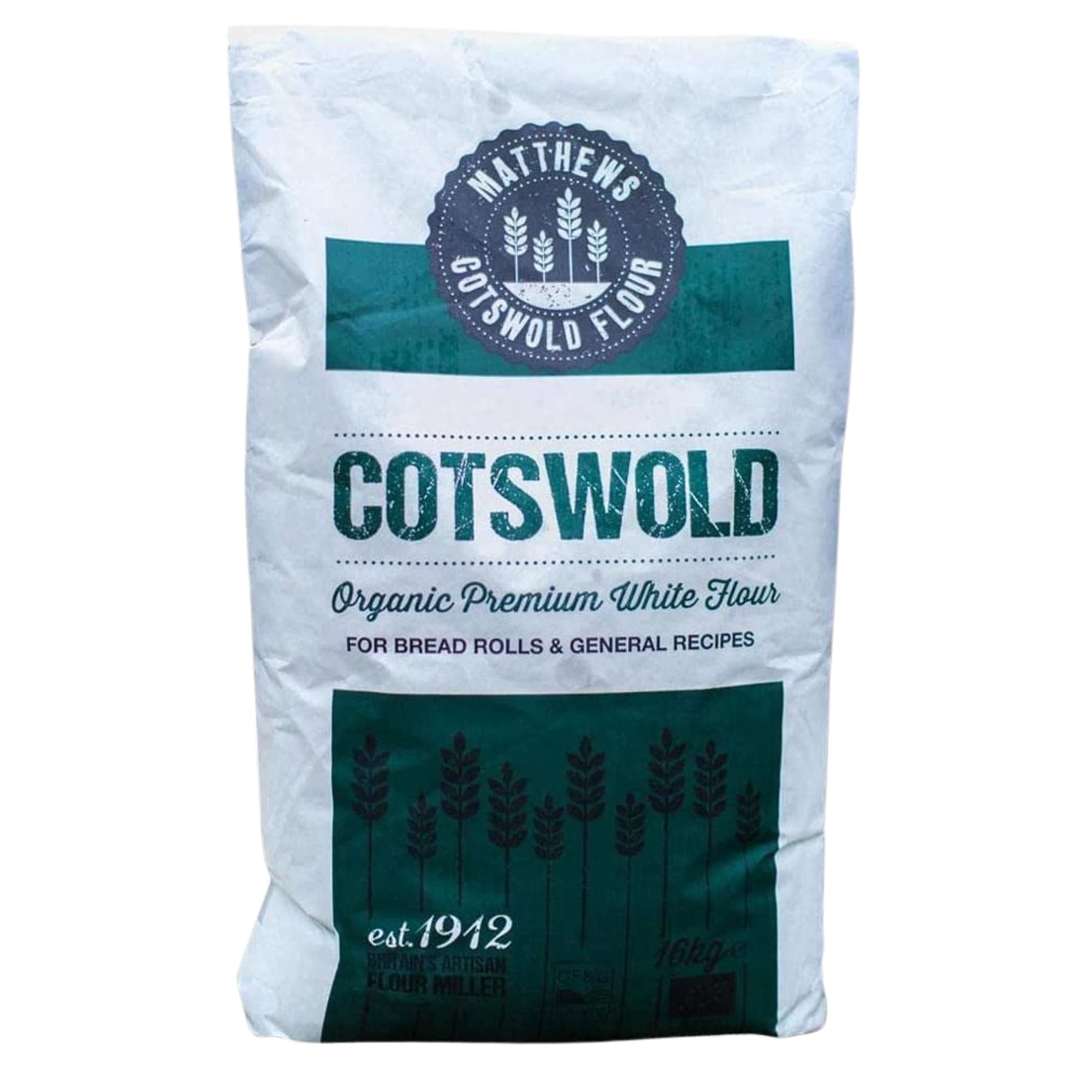 Matthews Cotswold Organic Premium White Flour - 16kg Bag (Single Sack)