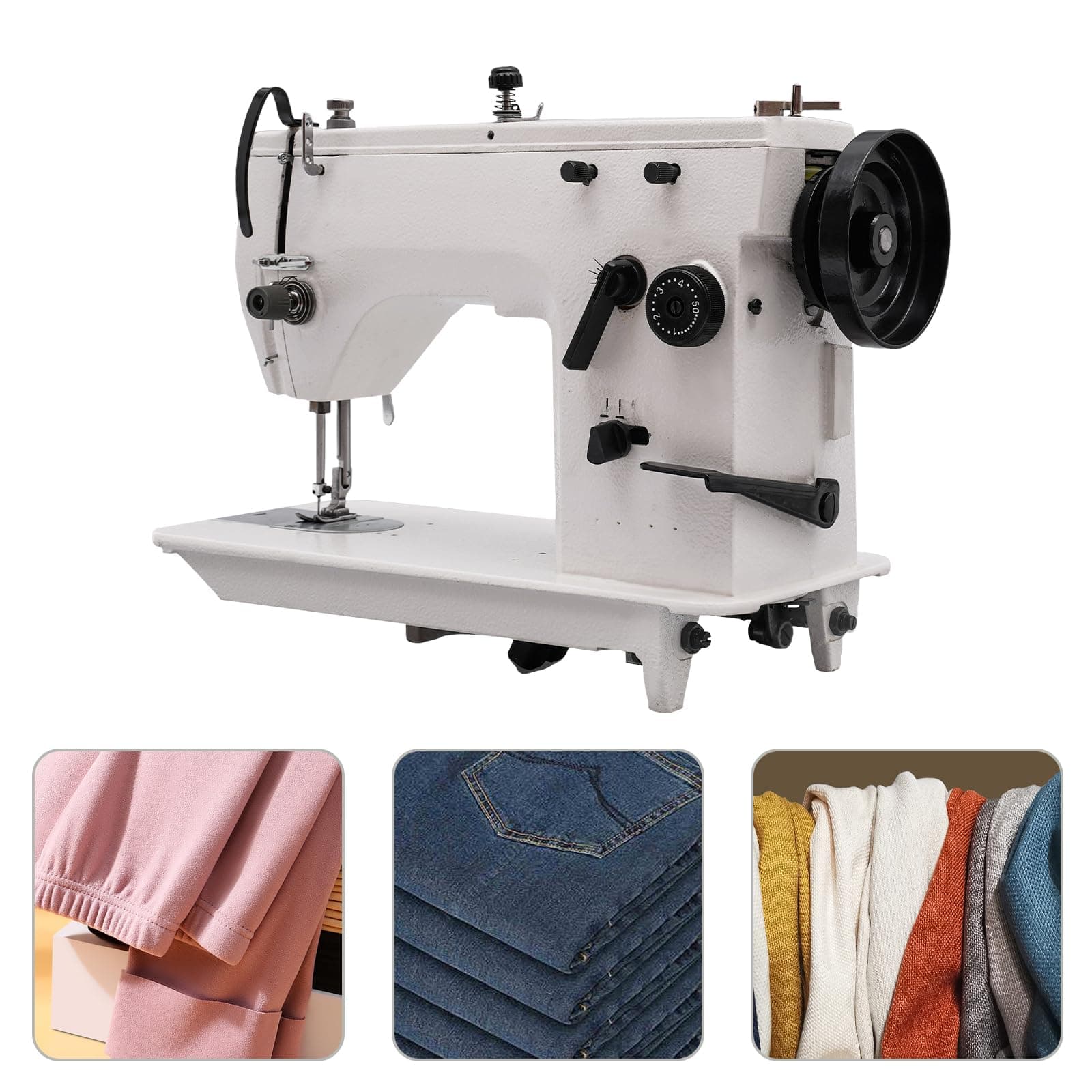 Industrial Sewing Machine Head Straight Stitch Zigzag Heavy Duty Sewing Machine with Accessory Kit,2000 Stitches/min Canvas Leather Sewing Machine for Garment Factories,Home Sew Garment