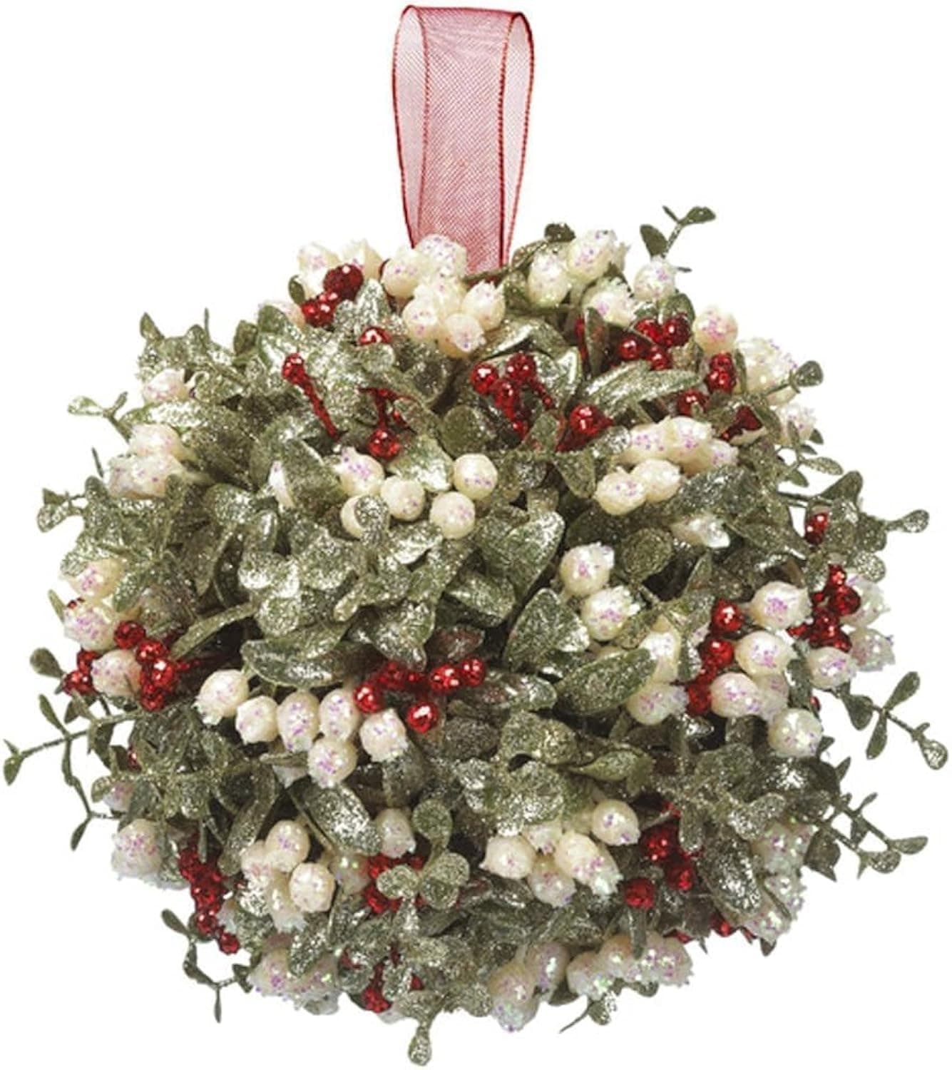 Door Décor Holly Mistletoe Kissing Ball - 10 Inch