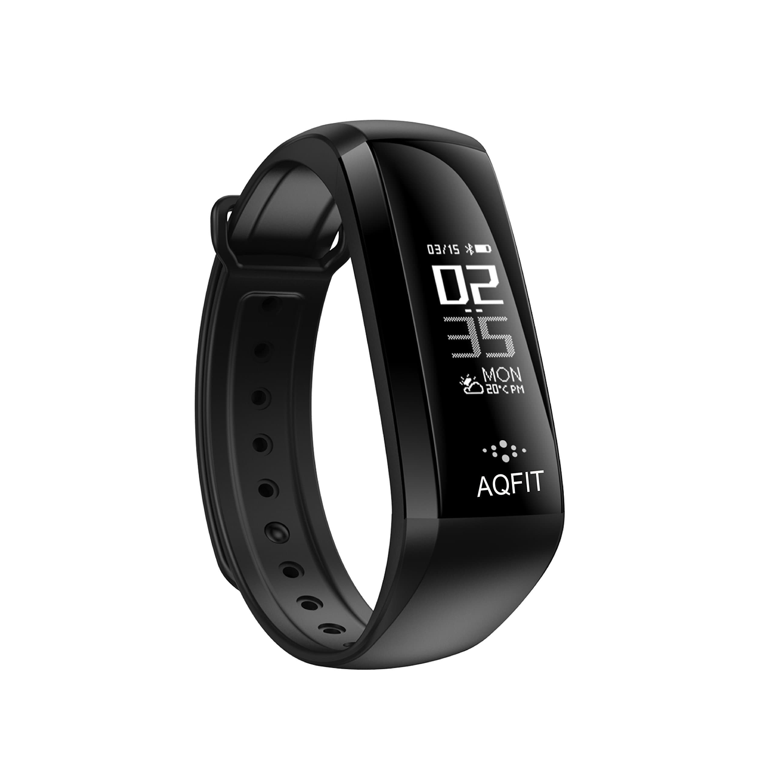AQFIT Activity/Fitness Tracker with Blood Pressure, Blood Oxygen and Heart Rate Monitor with Pedometer & IP67 for Android and iOS