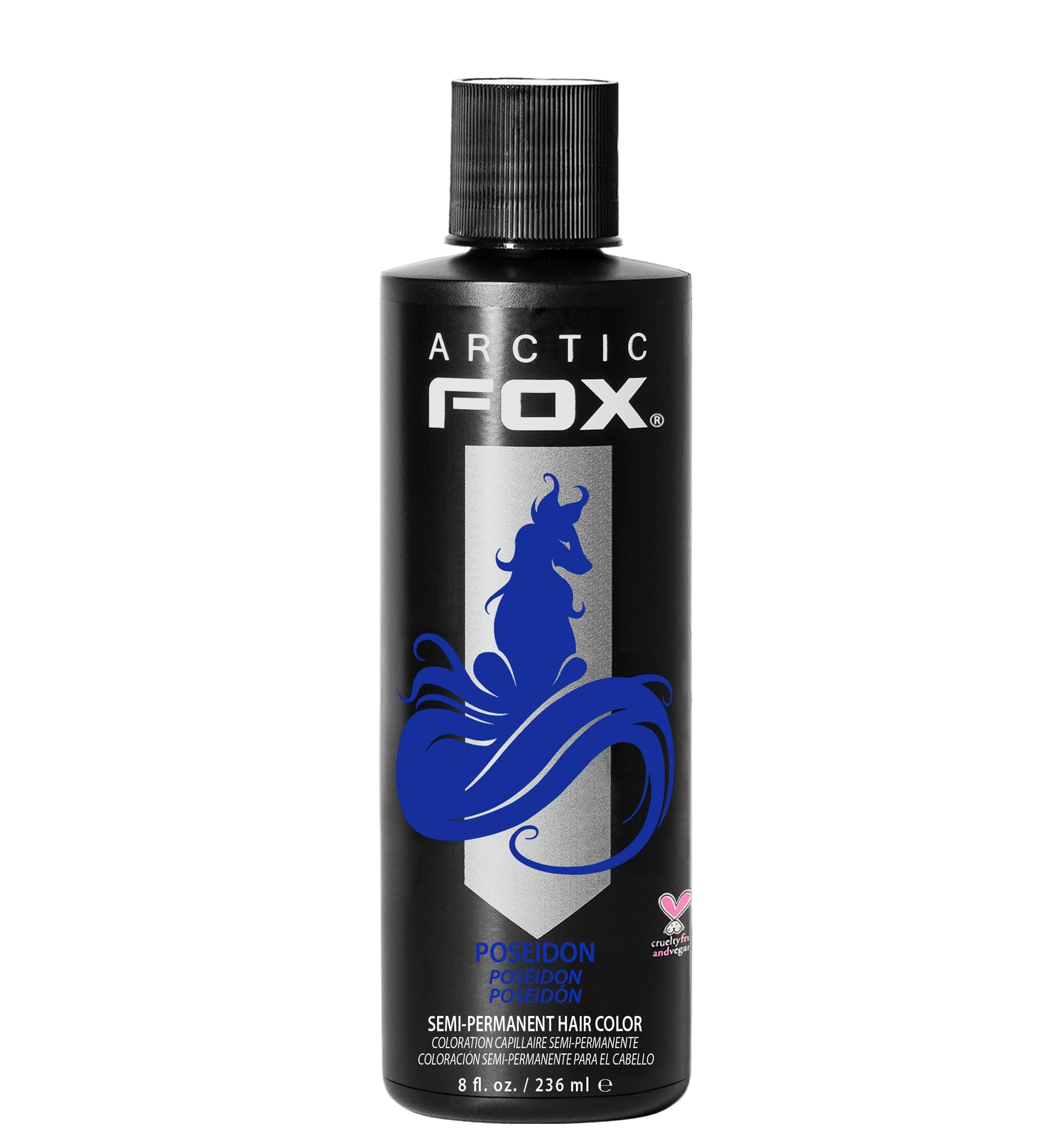 ARCTIC FOX Vegan and Cruelty-Free Semi-Permanent Hair Color Dye (8 Fl Oz, POSEIDON)