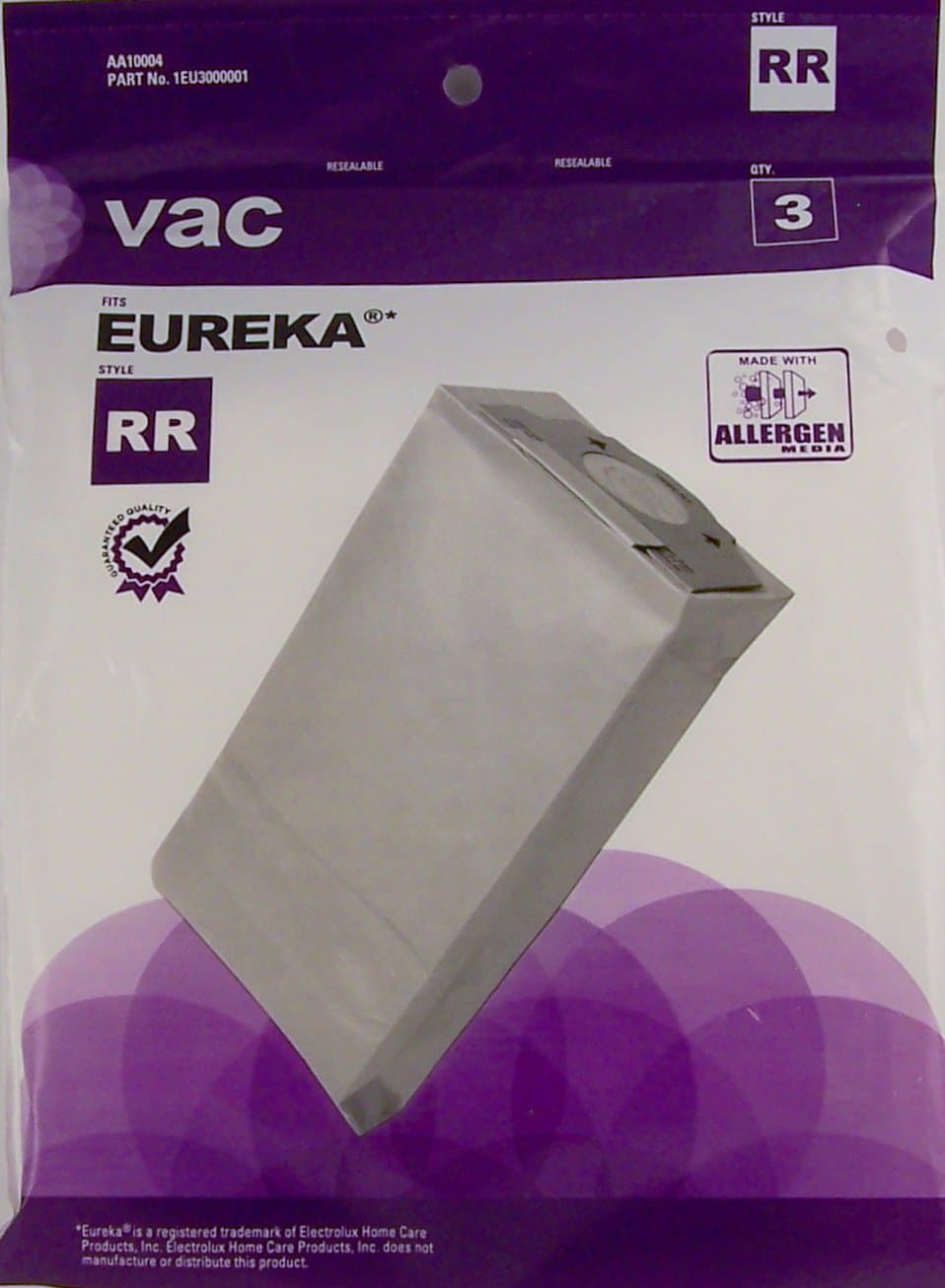 EurekaÂ Type RR Allergen Vacuum Bags (3-Pack), AA10004