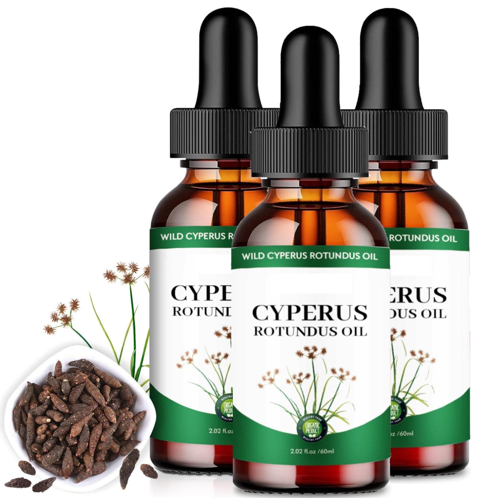 Cyperus Rotundus Oil - Cyprus Oil Natural Nut Grassoil for Reducing Body Hair Growth, Organic Cyperus Rotundus Oils Skin Care For Hair Growth Inhibitor, Cyperus Oils For Hairs Removal (3)