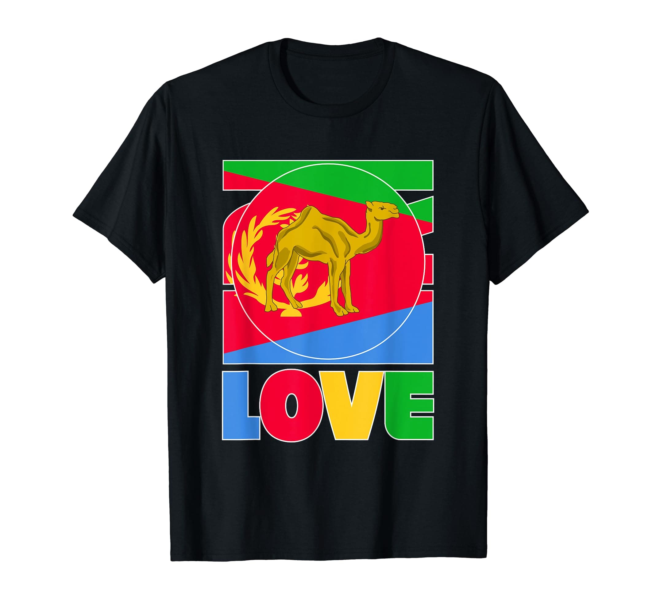 Eritrea TeezEritrea Love Love Eritrea With Eritrean Flag Eritrean Pride T-Shirt