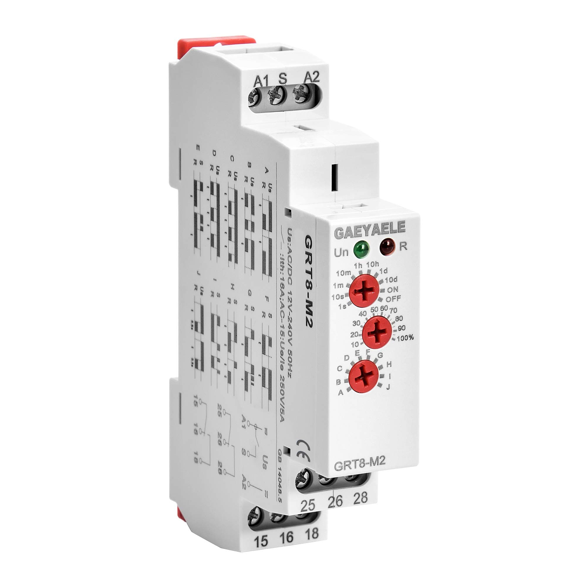 16A Multifunction Time Relay with 10 Function Choices AC/DC12V-240V Relay(GRT8-M2,AC/DC12V~240V)