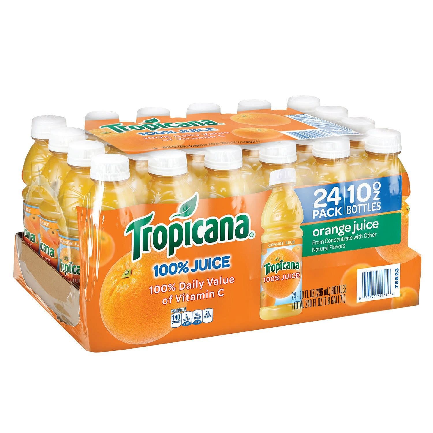 Tropicana 100% Orange Juice 10 oz. bottles, 24 pk. (pack of 4) A1