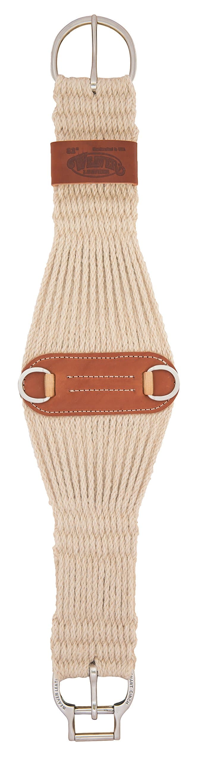 ‎Roper Horse Cinch, Mohair Blend 27 Strand Saddle Cinch Girth with Smart Cinch Buckle, Western Horse Riding Supplies, ‎Natural