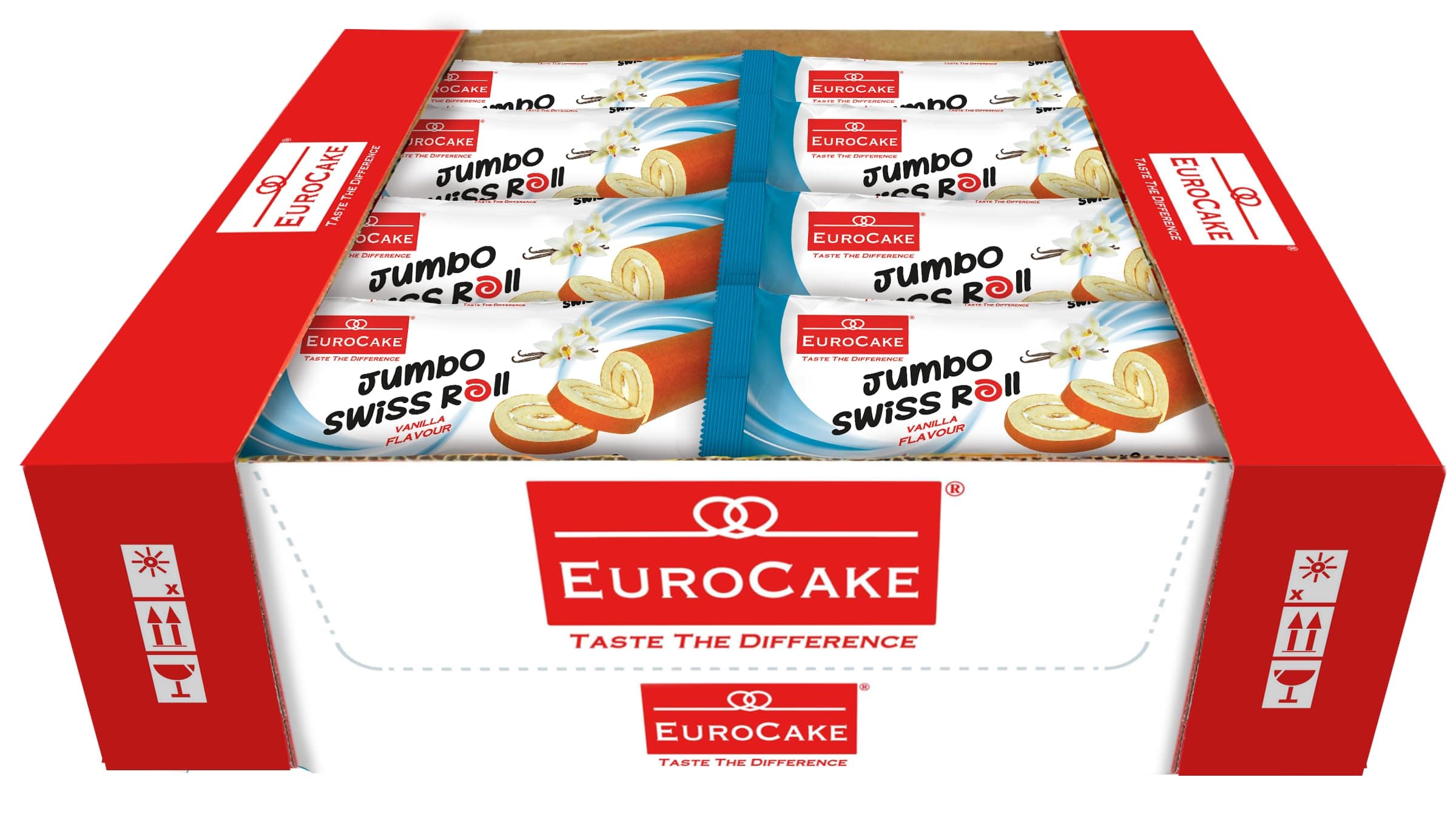Euro Cake Vanilla Jumbo Swiss Roll 60 g, 24-Pack