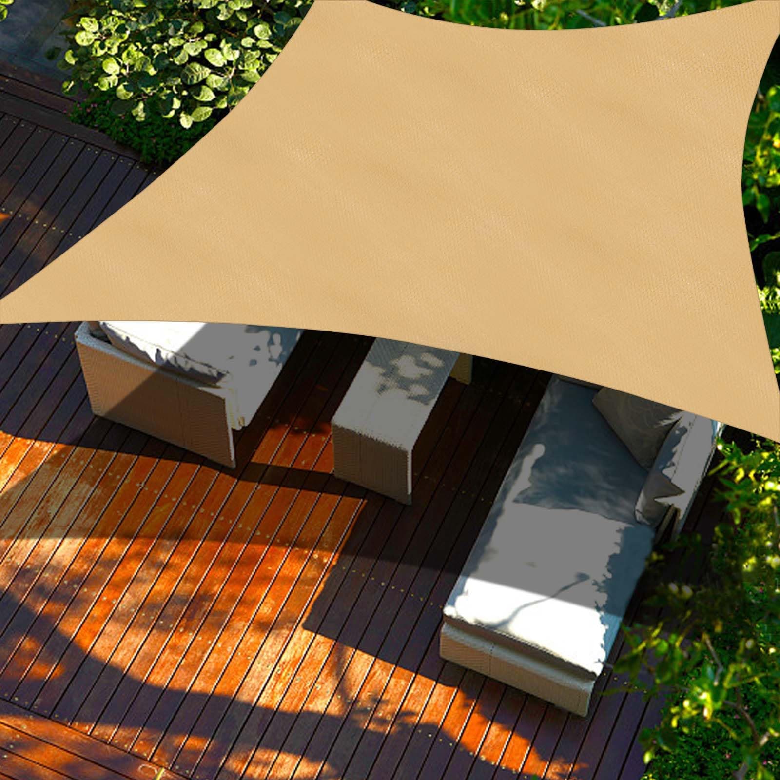 Cool Area Sun Shade Sail 8x12FT Rectangle Shade Canopy Outdoor Shade Cover for Patio Backyard Deck Garden, Sand