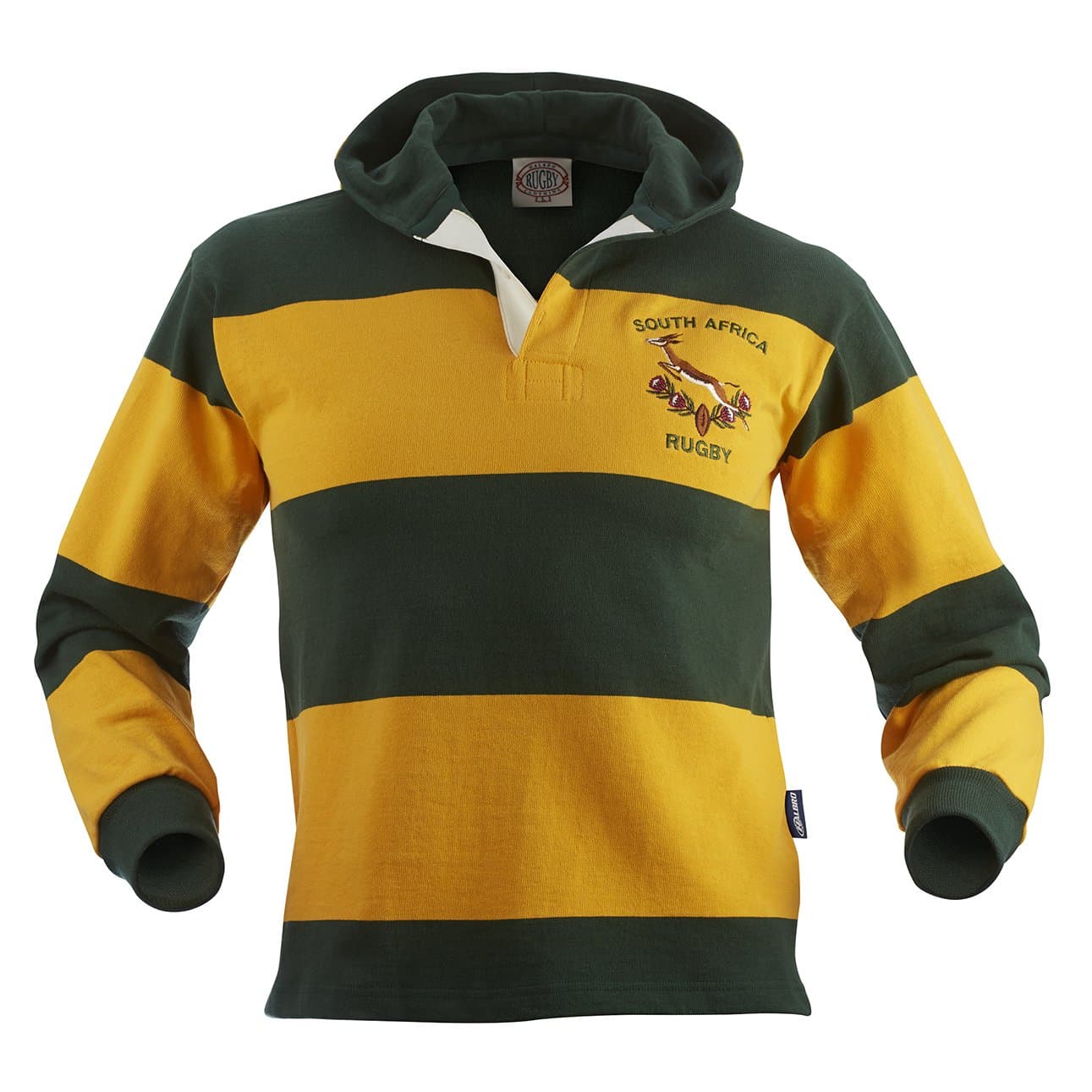 Rugby ImportsSouth Africa Hooded Jersey (Green/Amber) Long-Sleeve