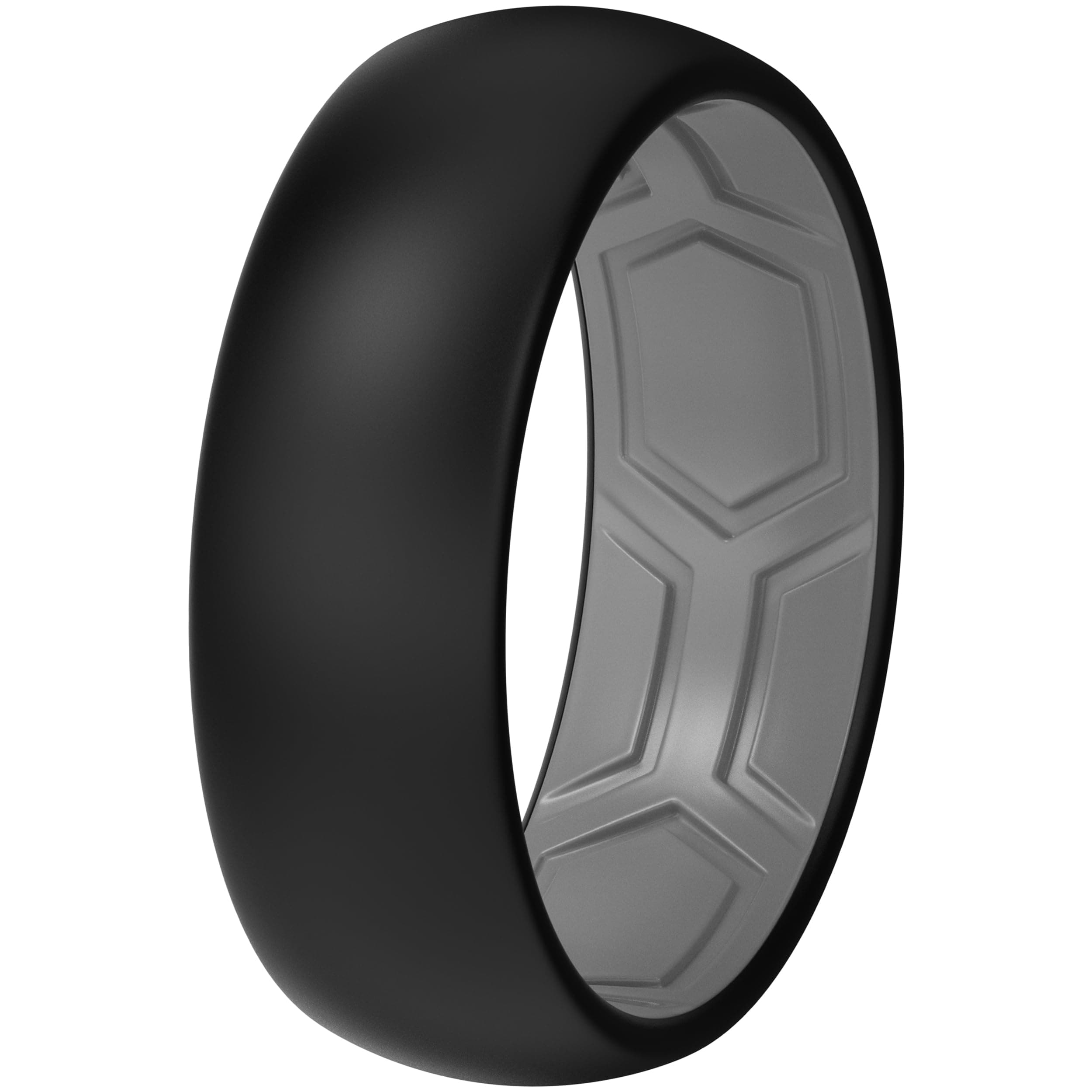 Men Breathable Air Grooves Silicone Wedding Rings, Rubber Engagement Bands 7.8mm Wide 1.8mm Thick - 1/2/3/4/6/7 Variety Multipack