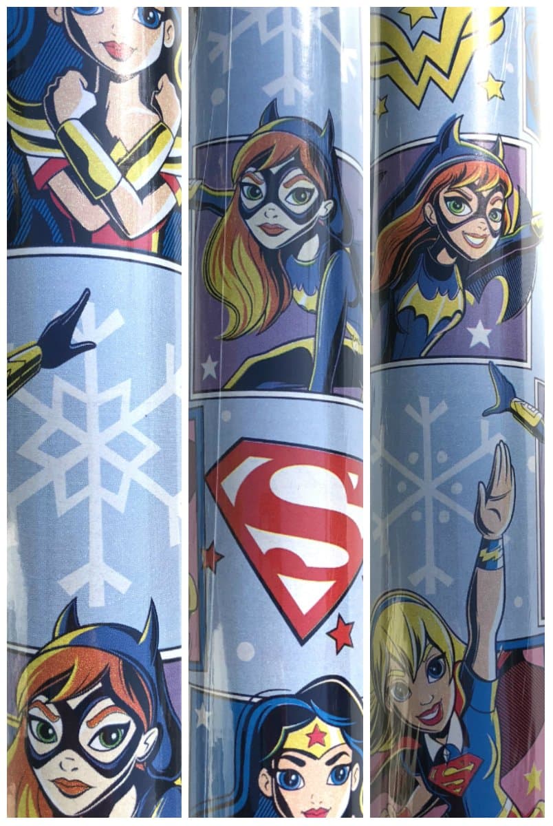 DC Super Hero Girls Heavy Duty Christmas Gift Wrapping Paper 60 Sq ft 1 Roll with Grid Lines