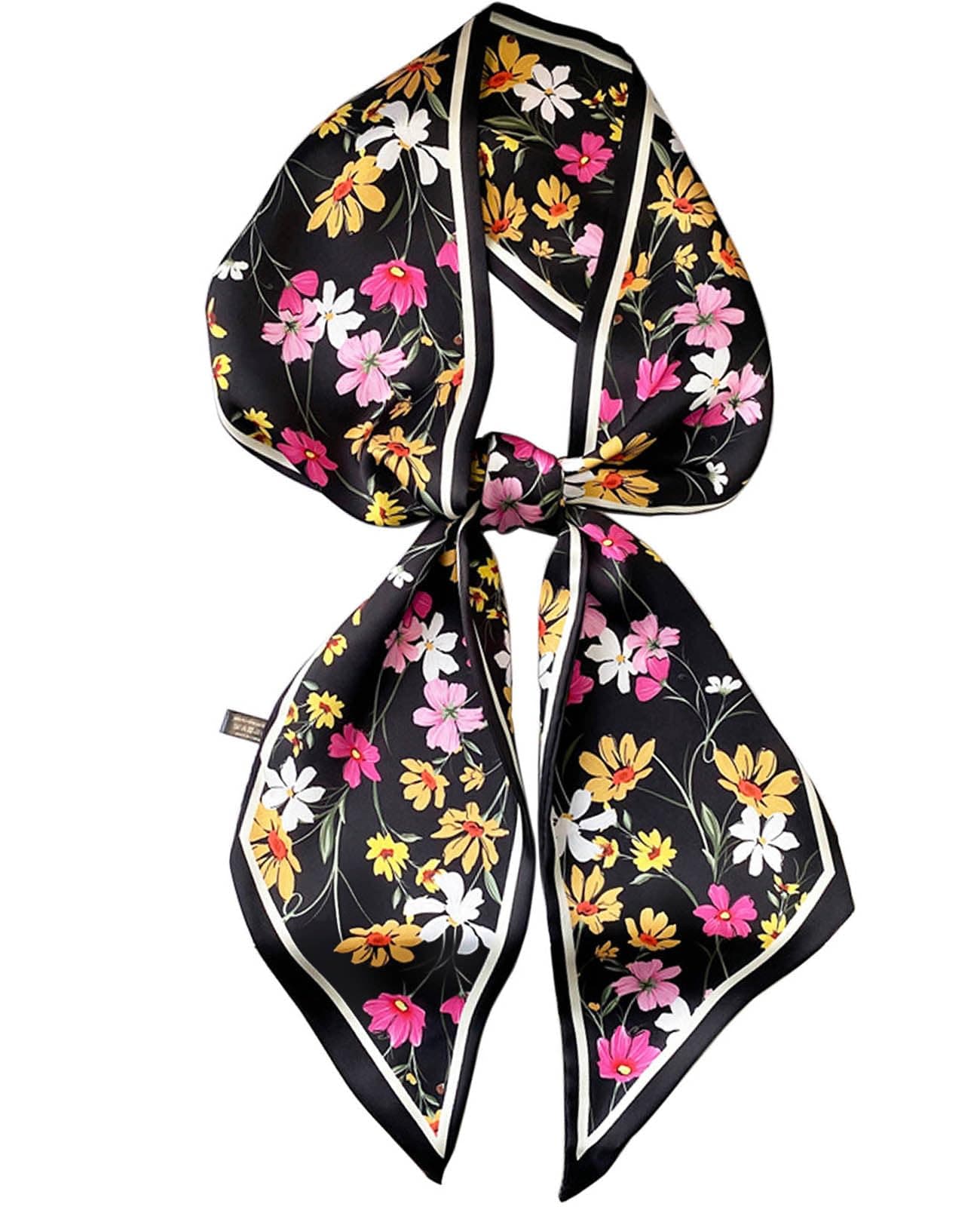 59" Mulberry Silk Like Head Scarf Women's Fashion Square Neck Satin Scarfs for Bag Hair Scarves Gift 59 * 5.9”