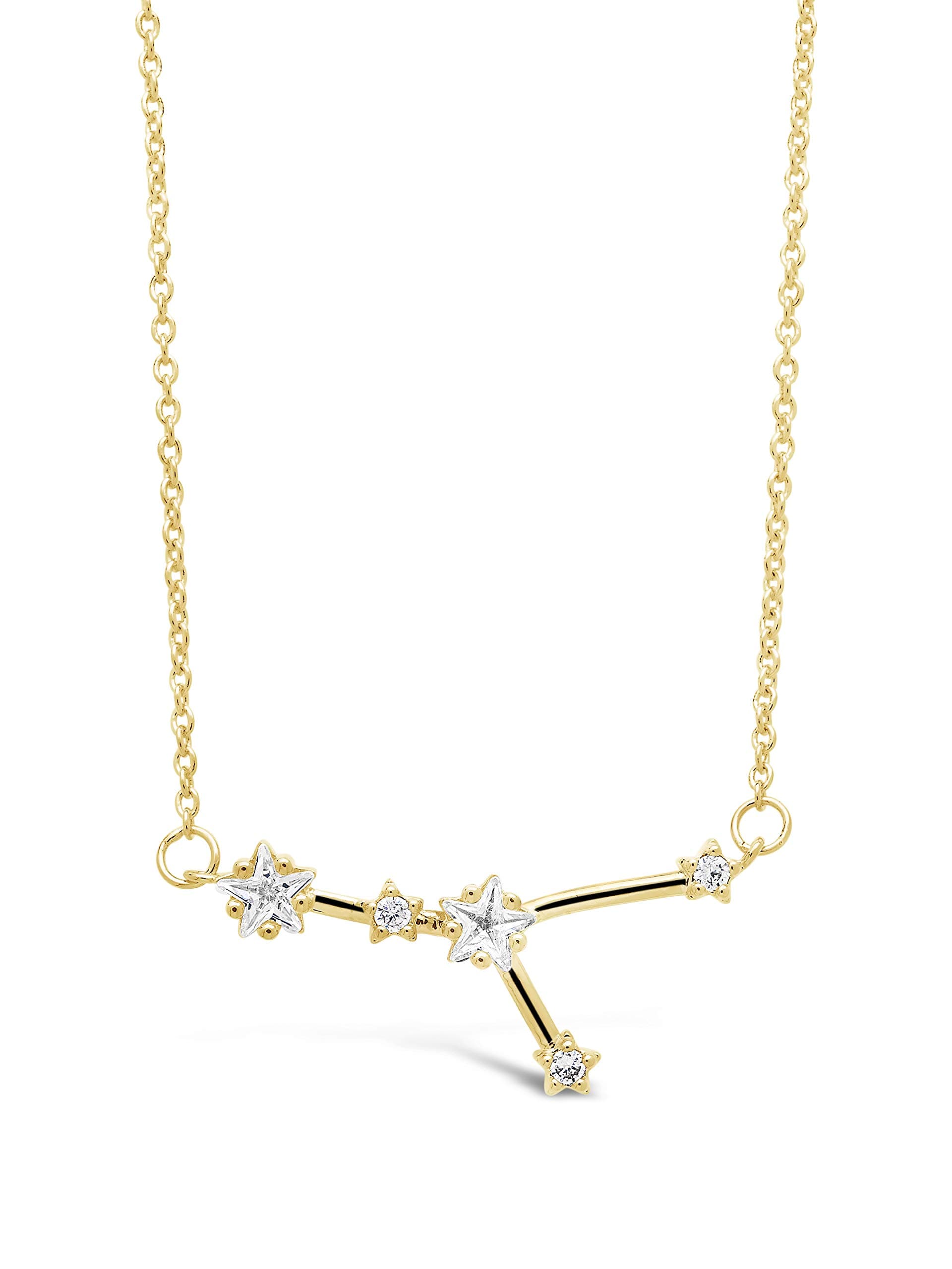 Sterling Forever - Constellation Necklace - 14K Gold Plated & Rhodium Plated Brass - Cubic Zirconia - Statement Zodiac - Adjustable Chain, Lobster Clasp - 16” Chain, 2” Extender - Nickel Free