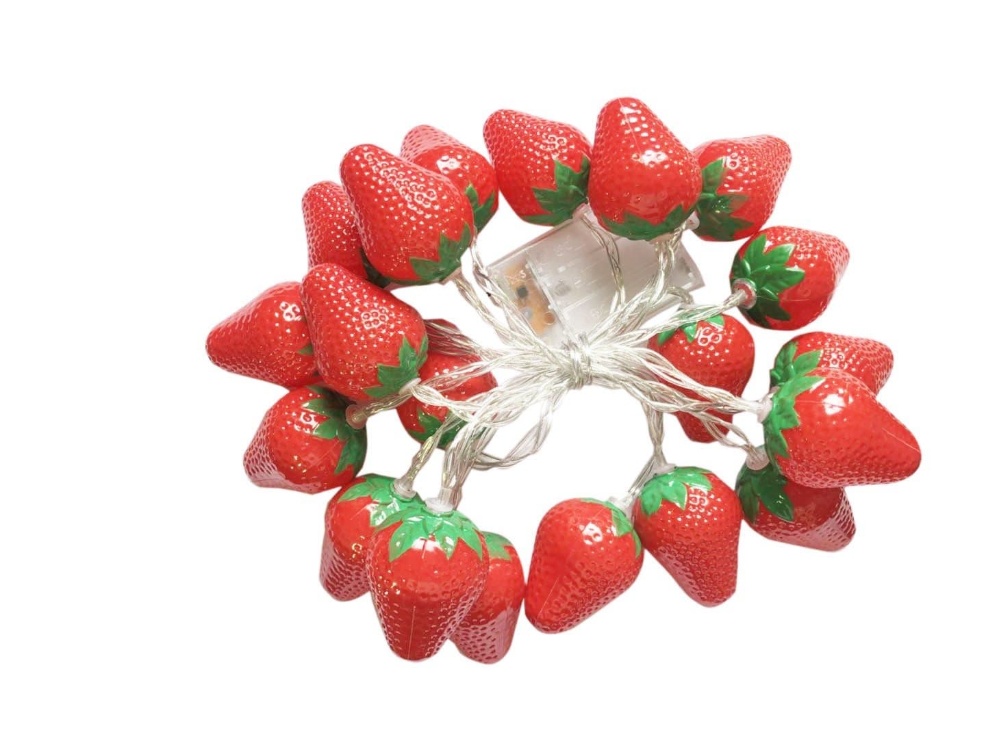 3M 20LED Fruit Strawberry String Lights Battery Powered Indoor Outdoor Lighting Lamp for Wedding Home Birthday Garden Yard Patio Party Christmas Tree Cute Decorations