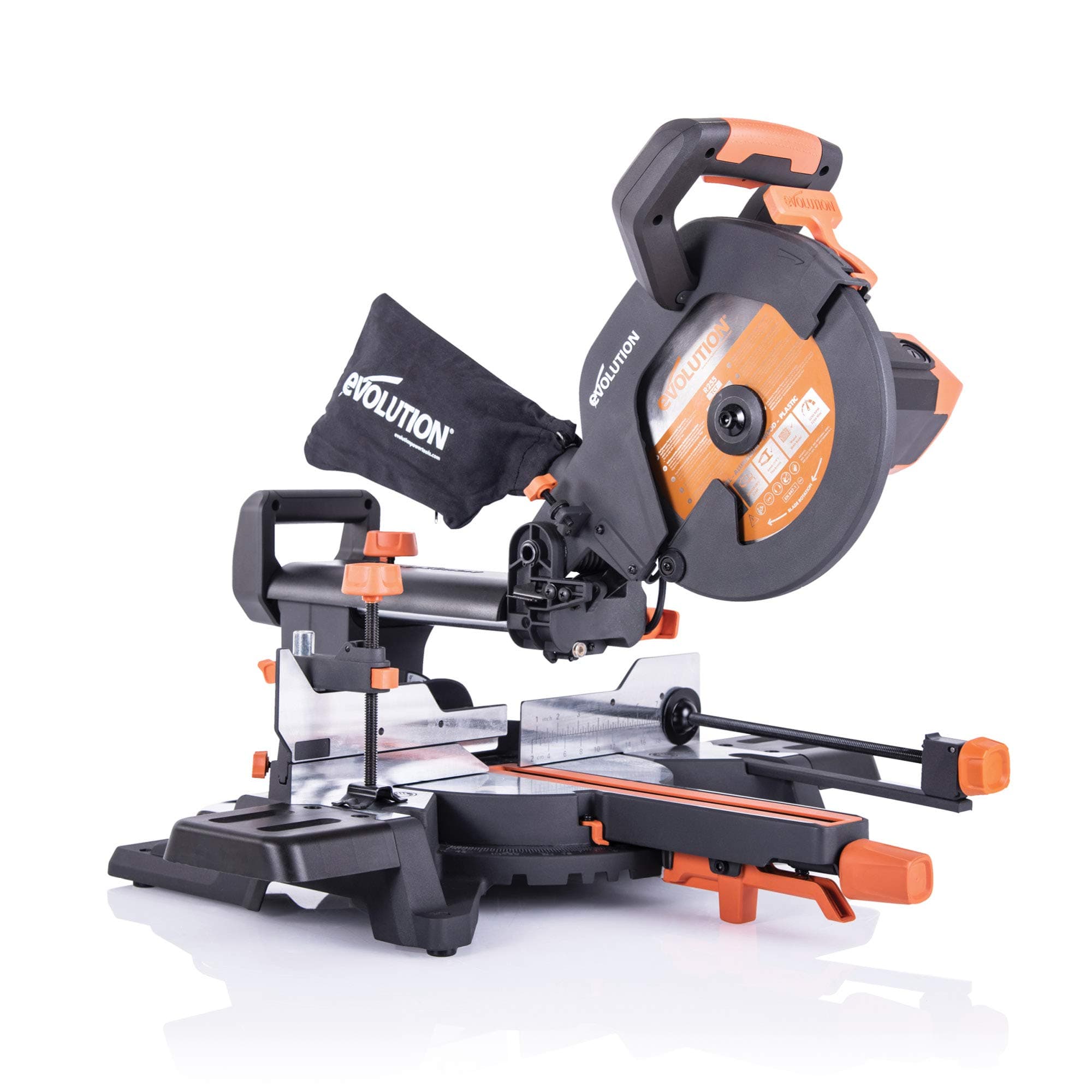 Power Tools R255SMS+ PLUS 10-Inch Sliding Miter Saw Plus Multi-Material Multi-Purpose Cutting Cuts Metal, Plastic, Wood & More 0˚ - 45˚ Bevel & 50˚ - 50˚ Miter Angles TCT Blade Included