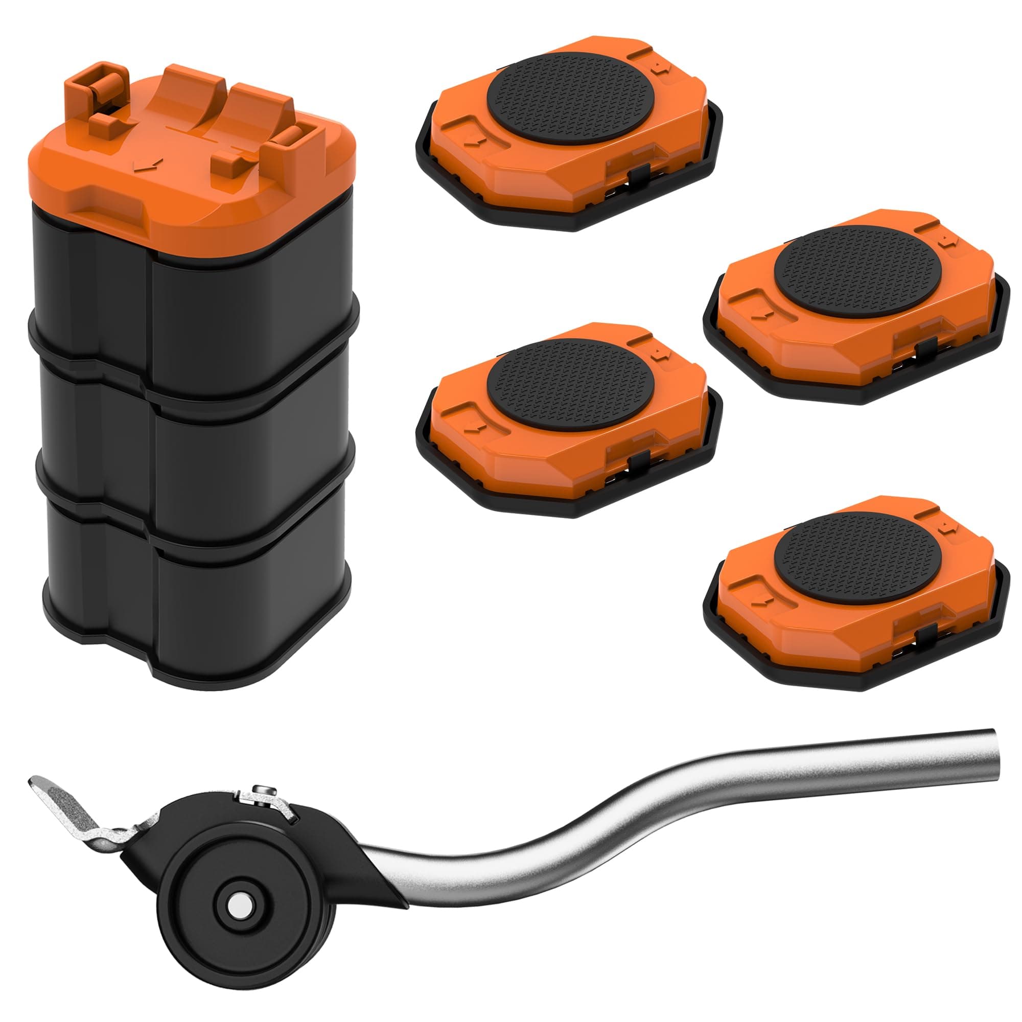 ONEON Furniture Lift Mover Tool, Heavy Duty Furniture Lifter and Movers Set with Sliders - Easily Move Heavy Items on Hardwood Flooring and Carpet (Orange)