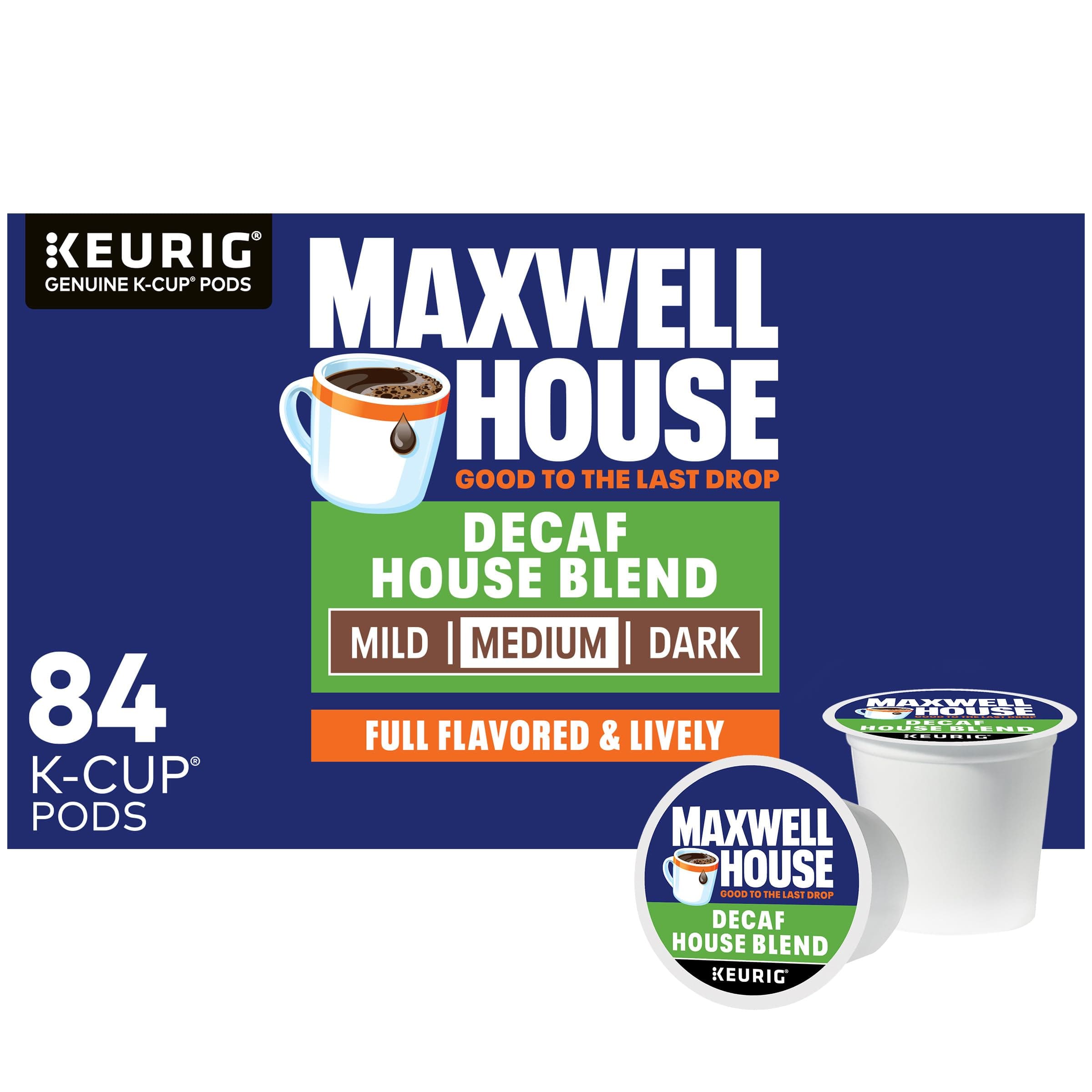 - Decaf House Blend Medium Roast K-Cup Coffee Pods, 84 ct Box