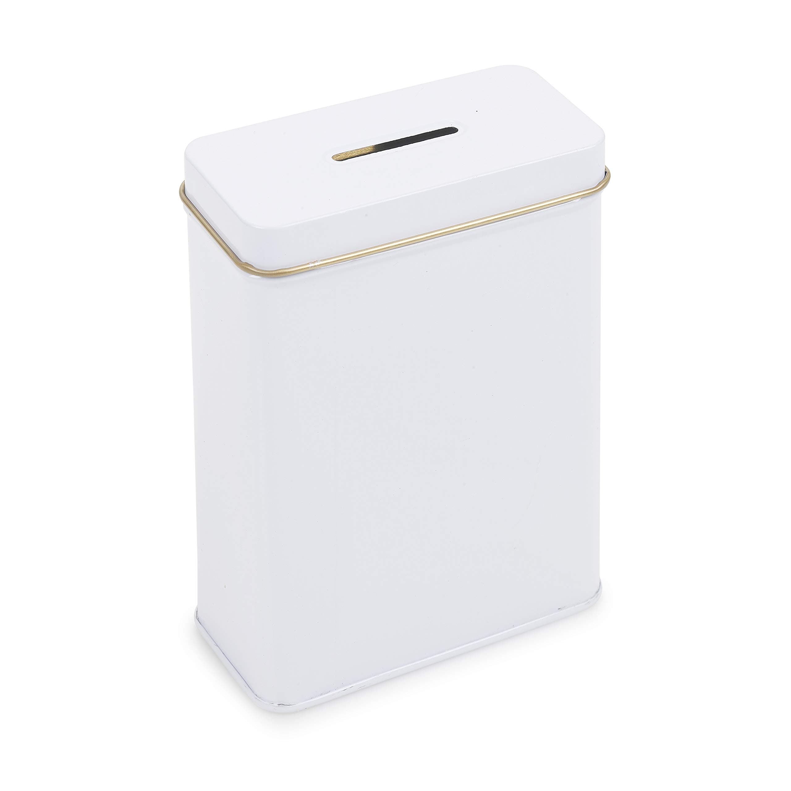 Tin Charity Box money box Collection Can Money Savings Box Piggy Bank Cash Can (Square)