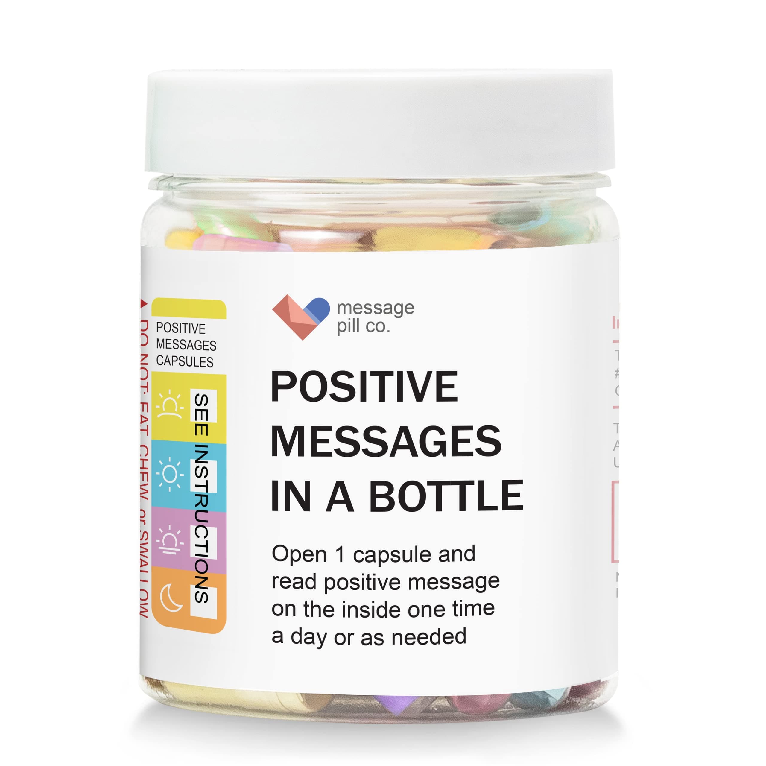 MESSAGE PILL CO. - 50 Positive Affirmations Get Well Soon for Women and Men Stress Relief. Self Care Kit with Daily Messages for Meditation, Mindfulness & Relaxation
