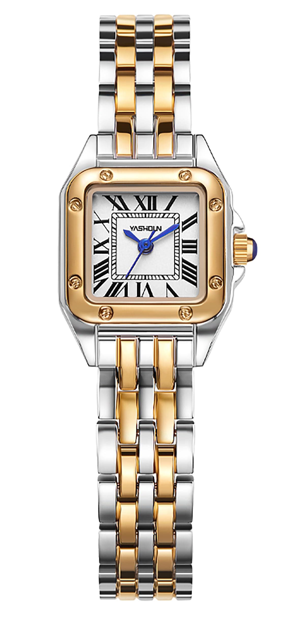 FANMISWomen Vintage Square Watches Updated Luxury Ladies Quartz Wrist Watches Stainless Steel Band Women Waterproof Small Gold Watch Luxury Casual Fashion Bracelet